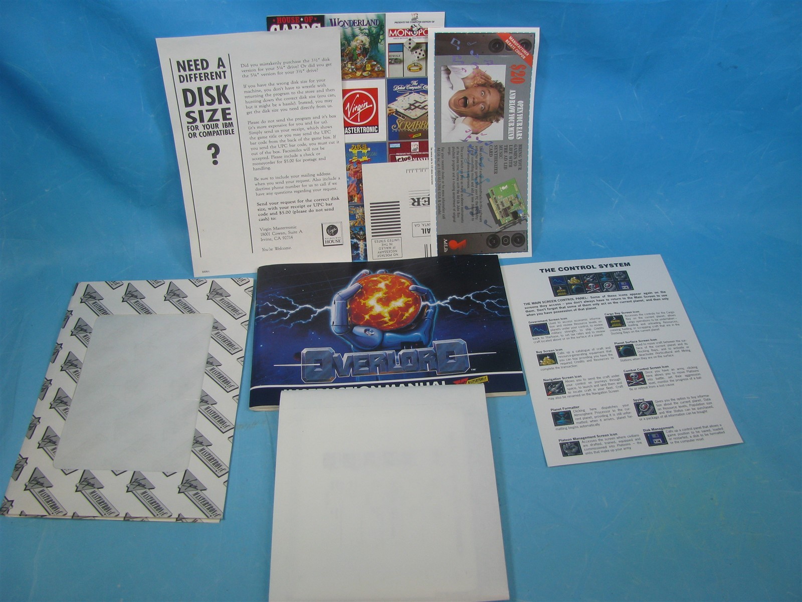 VINTAGE 1991 Overlord / Supremacy: Your Will Be Done – Big Box (PC 5.25 IBM)
