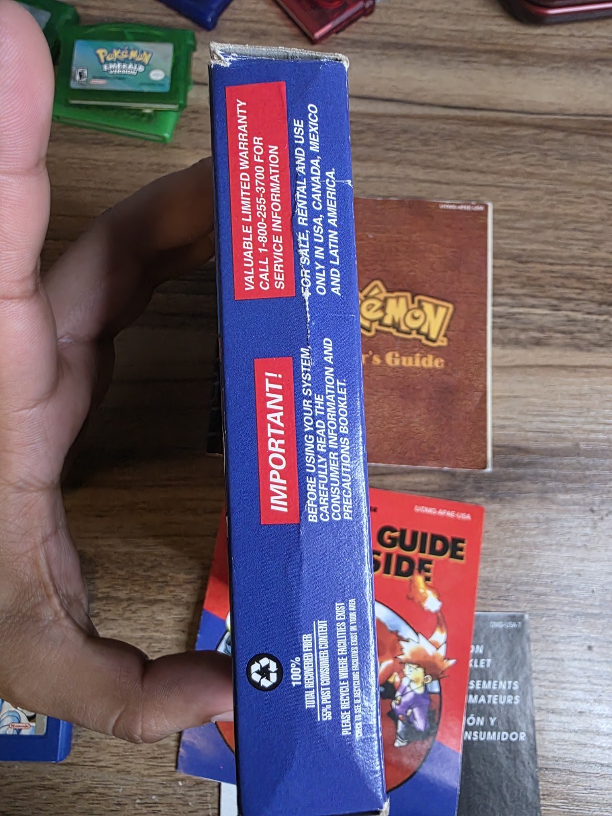 ERROR ! Pokemon Blue RED Error Text First 1st Print Complete Box CIB GameBoy GB