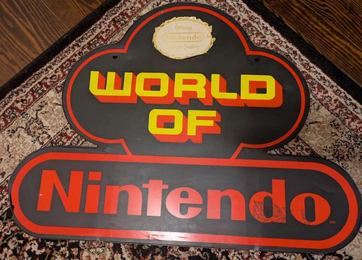 Nintendo NES World of Nintendo Display Sign Promotional Promo SNES Standee Mario