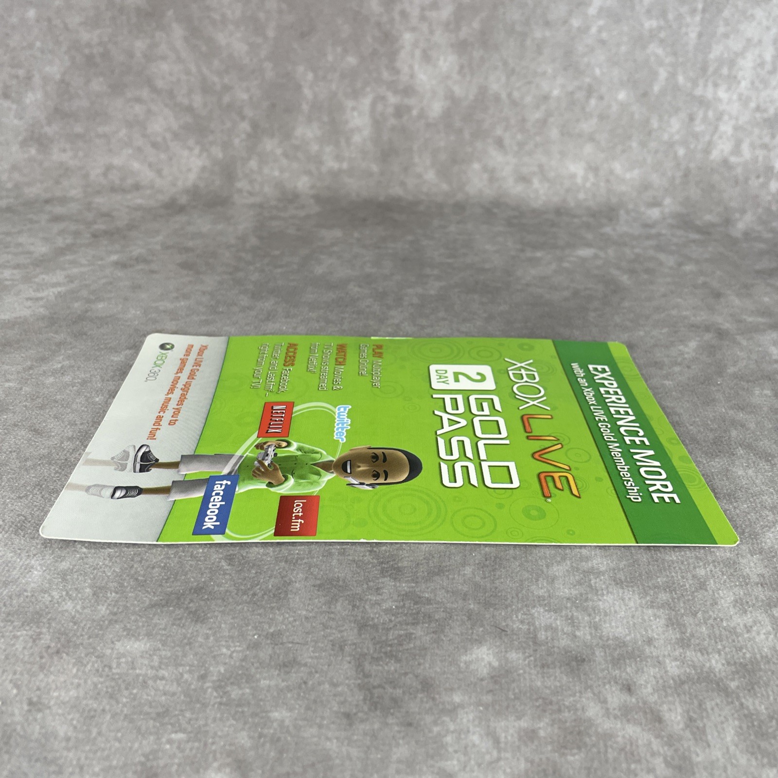 Microsoft Xbox Live Gold Pass 2 Day Trial for Xbox 360 Collectible Promo Insert