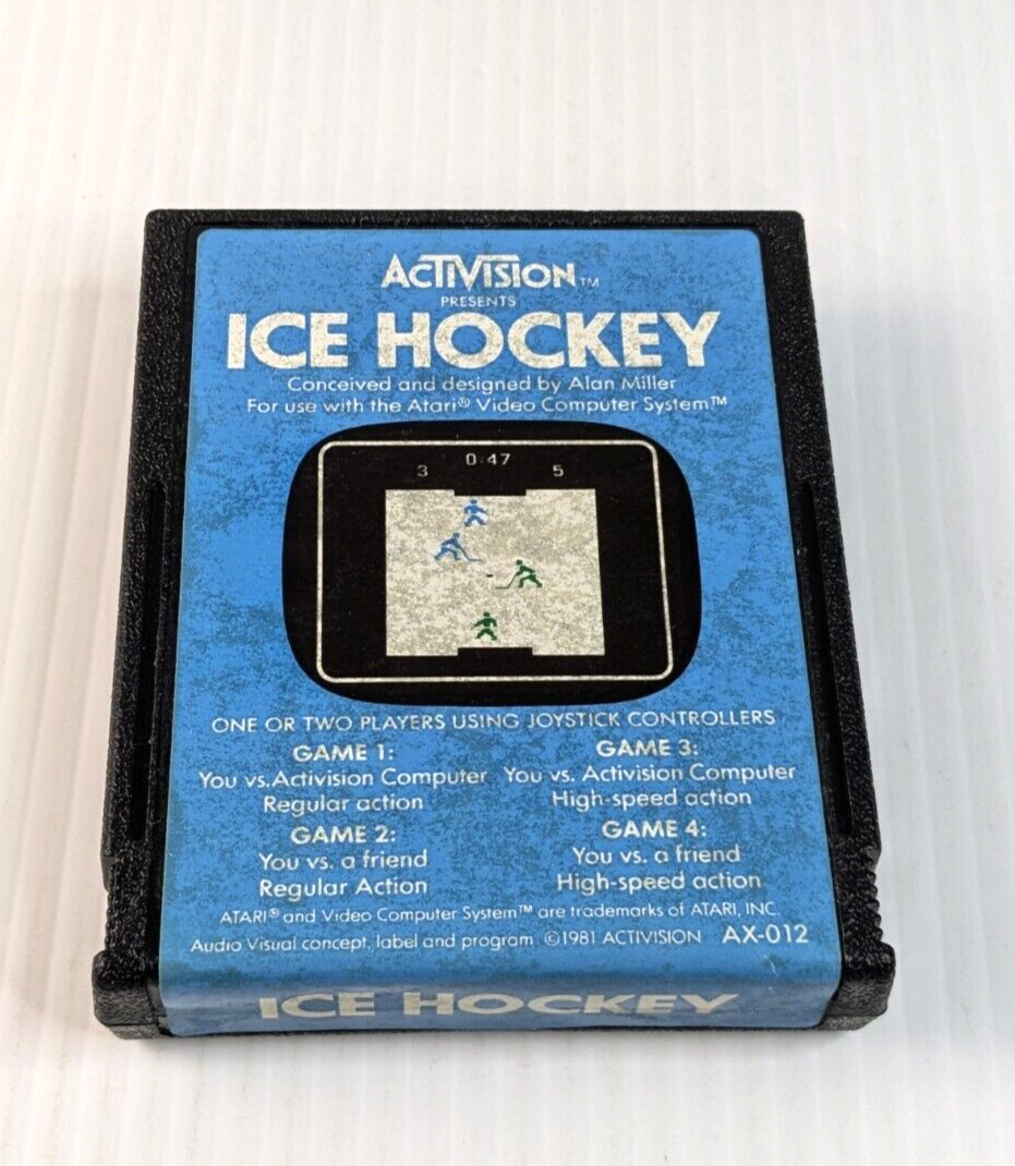 Activision Presents Ice Hockey Atari 2600 Video Game Cartridge With Box & Manual