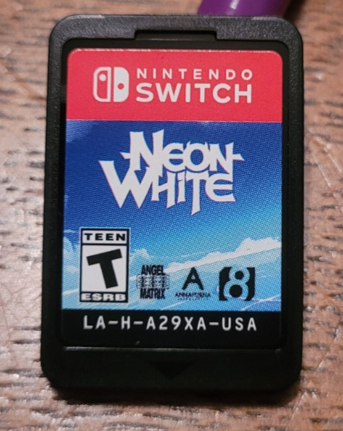 NEON WHITE Nintendo Switch COMPLETE iam8bit Exclusive Edition Stickers CIB RARE