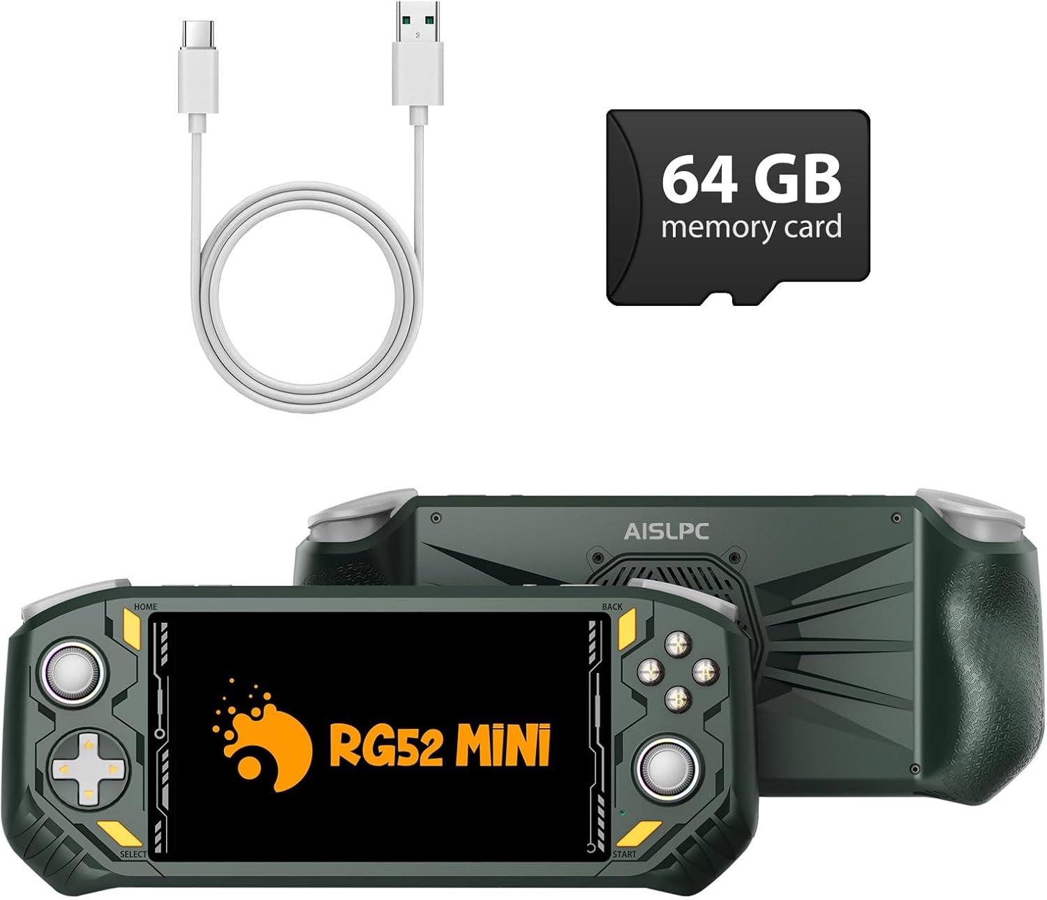 RG52MINI Green Handheld 22000 Game 64GB 5.5in
