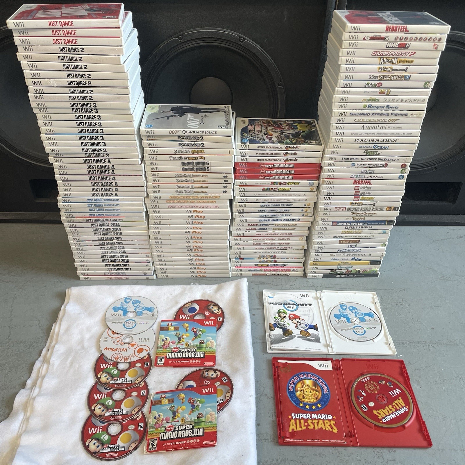 Lot Of 151 Popular Nintendo Wii Games. Untested. Mario Kart, Just Dance, Galaxy