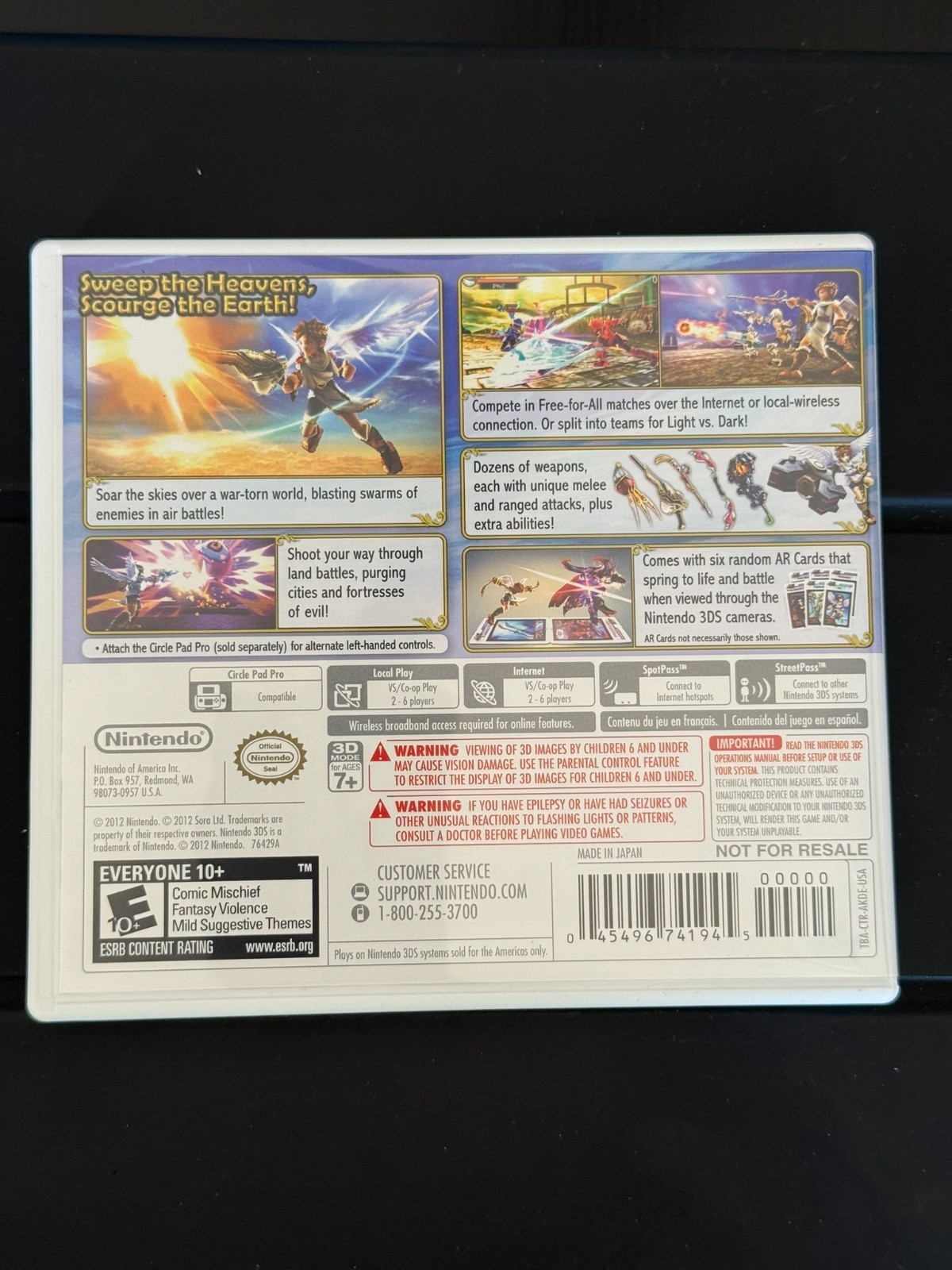 Kid Icarus: Uprising (Nintendo 3DS) – Complete with Case & Original Stand