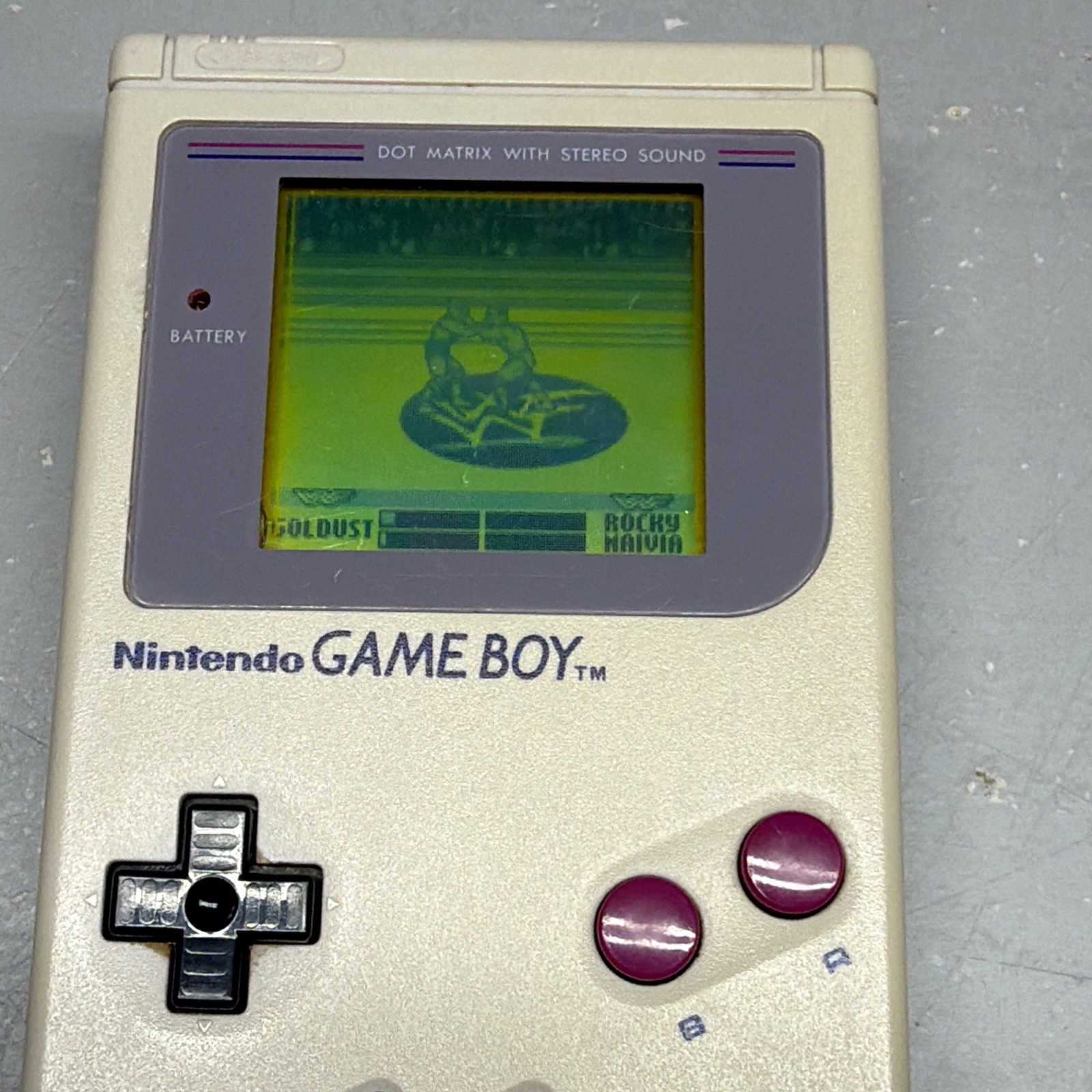 Nintendo Game Boy DMG-01 Original Gray Handheld 1989 Working + WWF War Zone