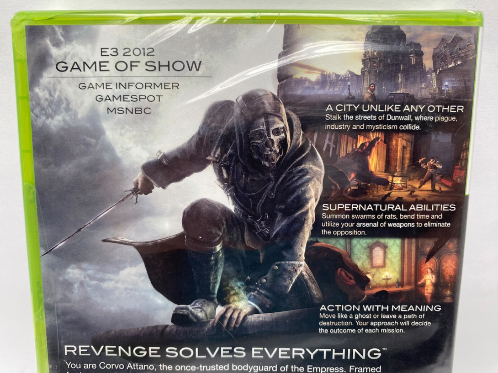2012 Dishonored Microsoft Xbox 360 video game sealed new in box Arkane Studios