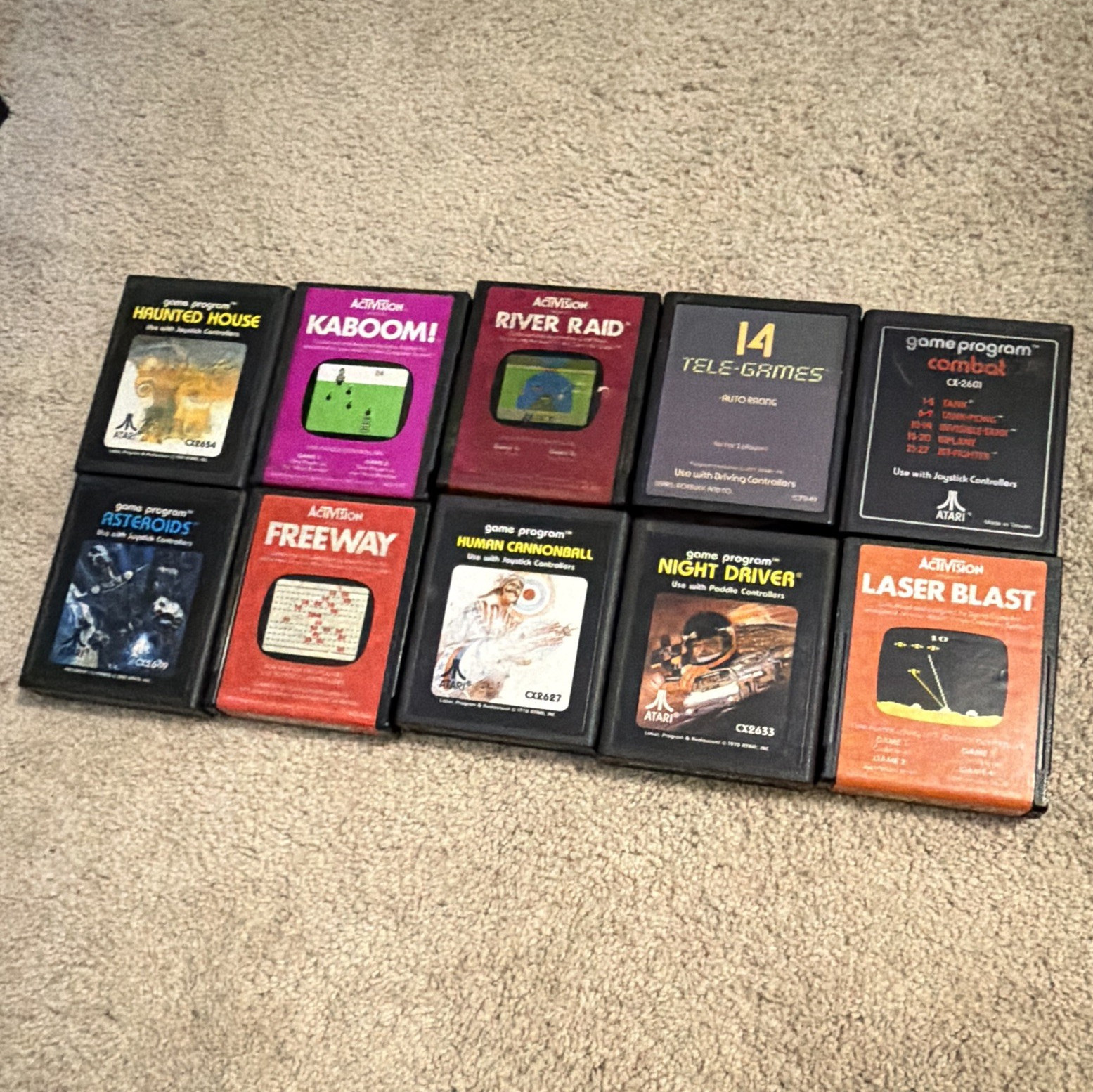 Atari Activision Tele-Games Atari 2600 Lot 10 Cartridges Kaboom River Raid