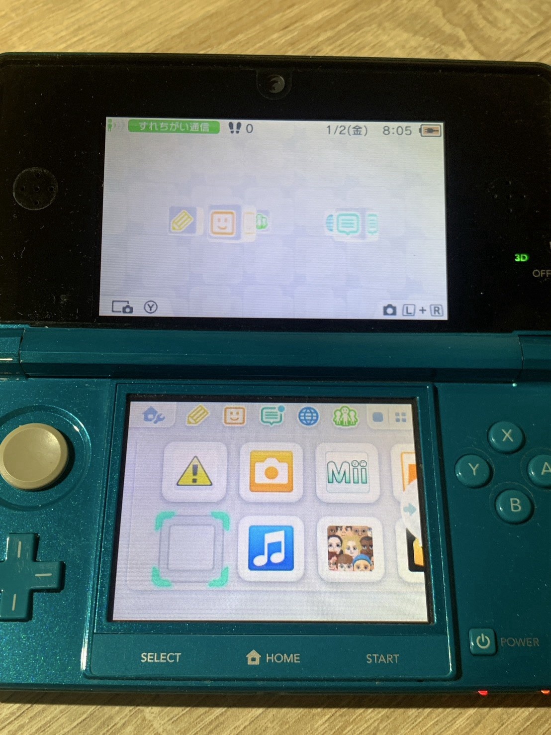 1405 Nintendo 3DS Aqua Blue Good TESTED