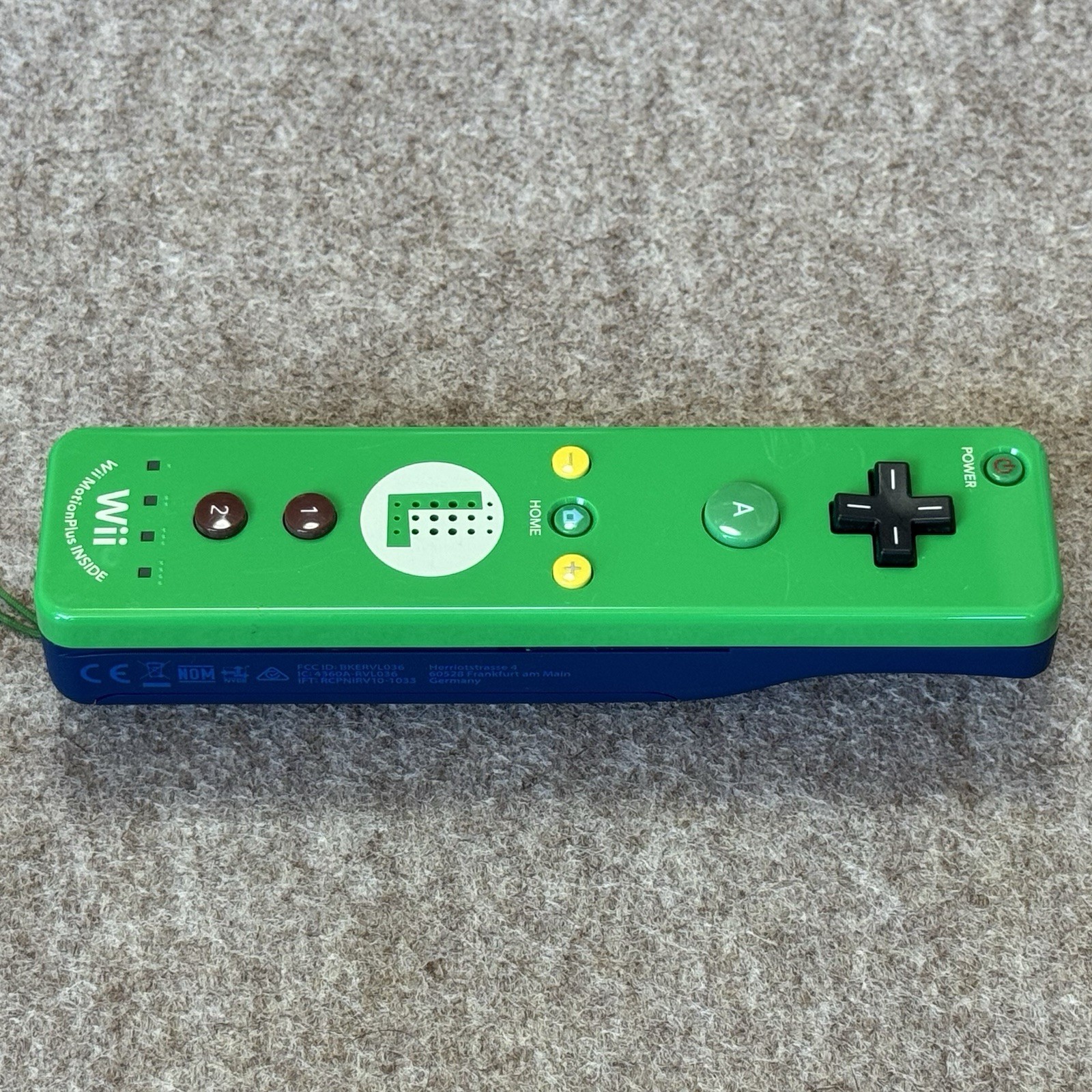 Nintendo Wii U Luigi Green Remote Plus Controller + Sleeve & Strap RVL-036