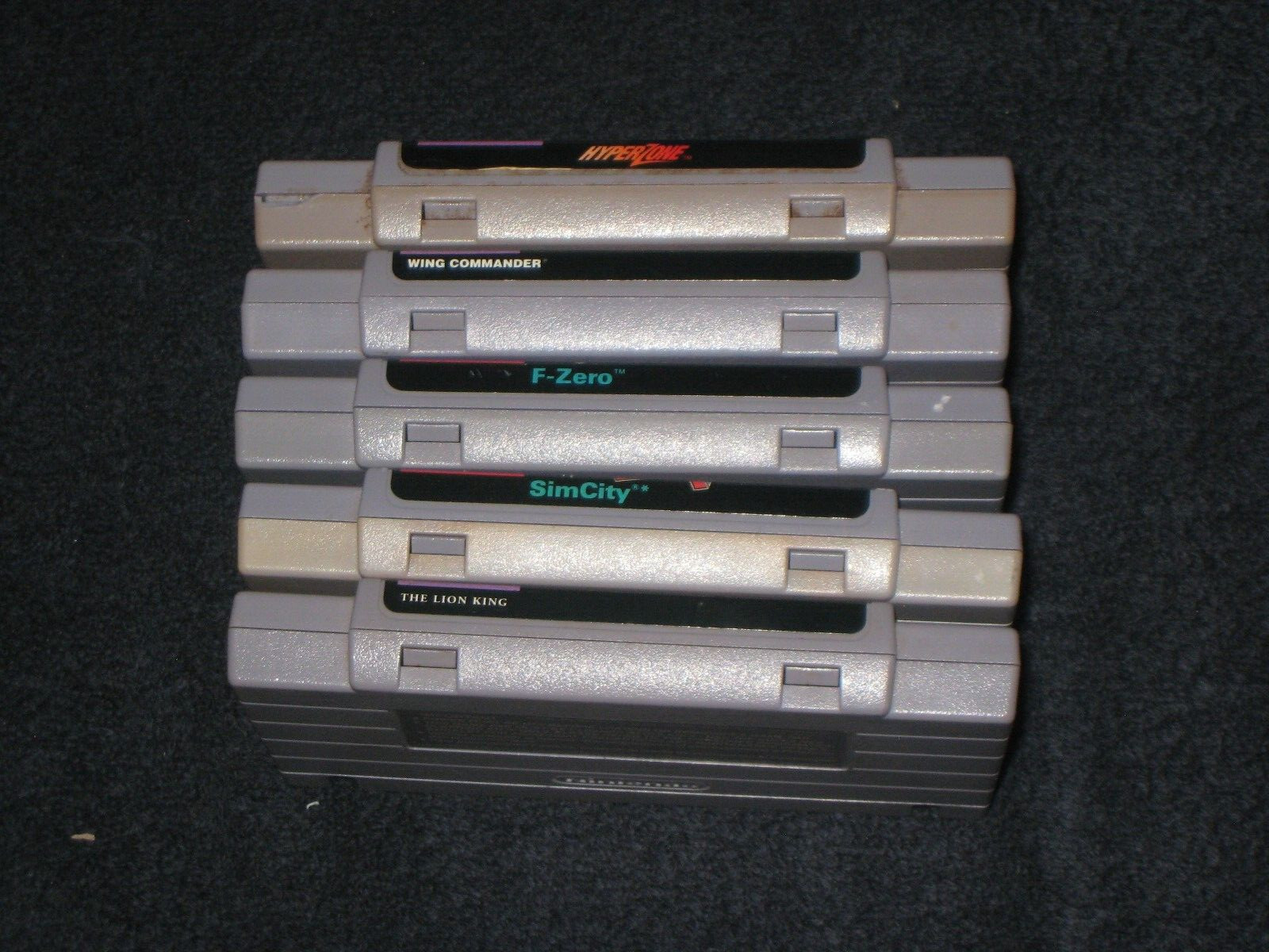 Lion King, F-Zero, SimCity, HyperZone + for SNES .Authentic.Clean/Test Nintendo