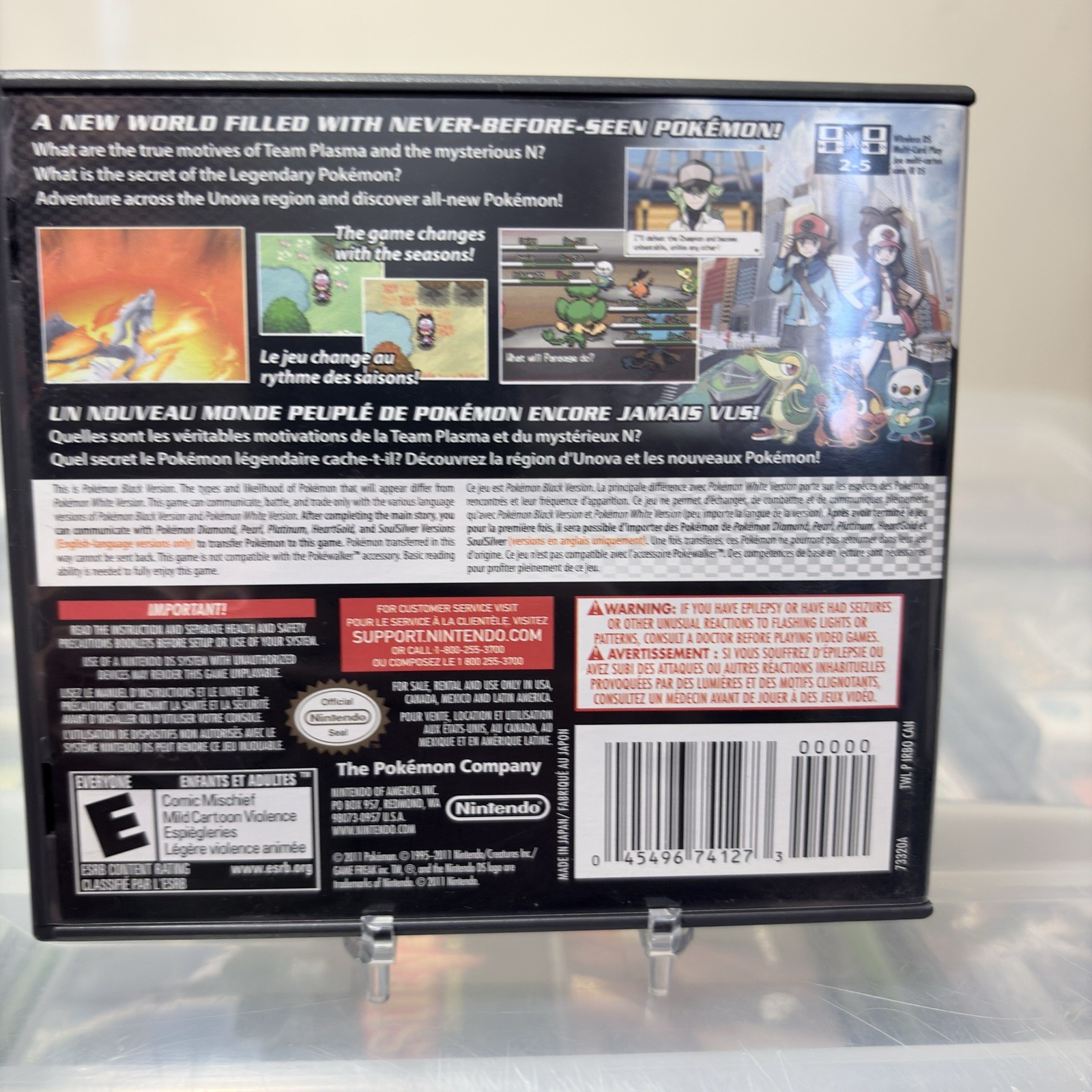 Pokemon Black Version Nintendo DS Cartridge & Case No Manual Tested Authentic