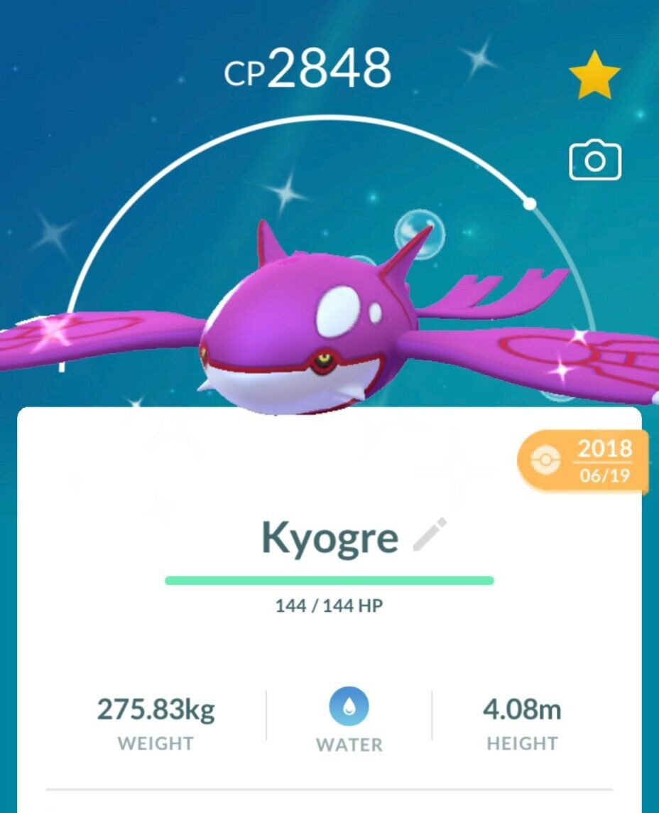 Shiny Kyogre in 2018 – Trade 20kStardust – Read description – SALE