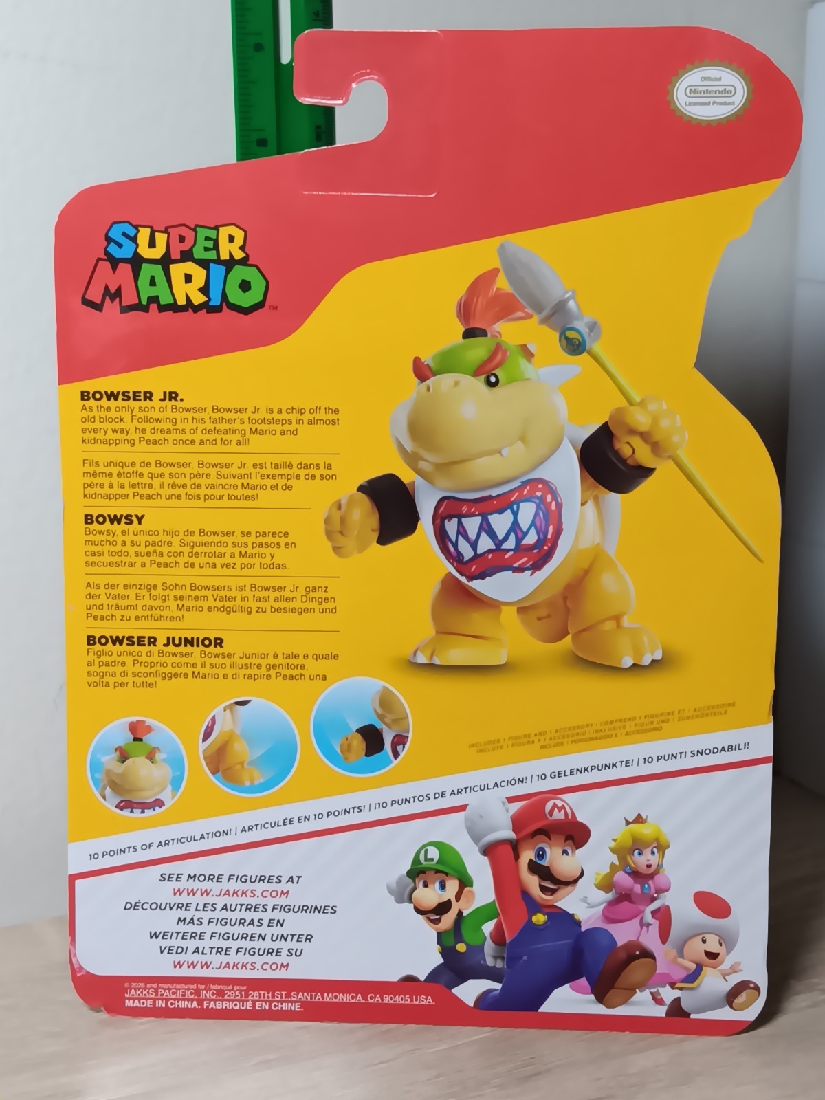 *FREE SHIP* 4″ + 2.5″ BOWSER JR + PAINTBRUSH Super Mario World of Nintendo Jakks