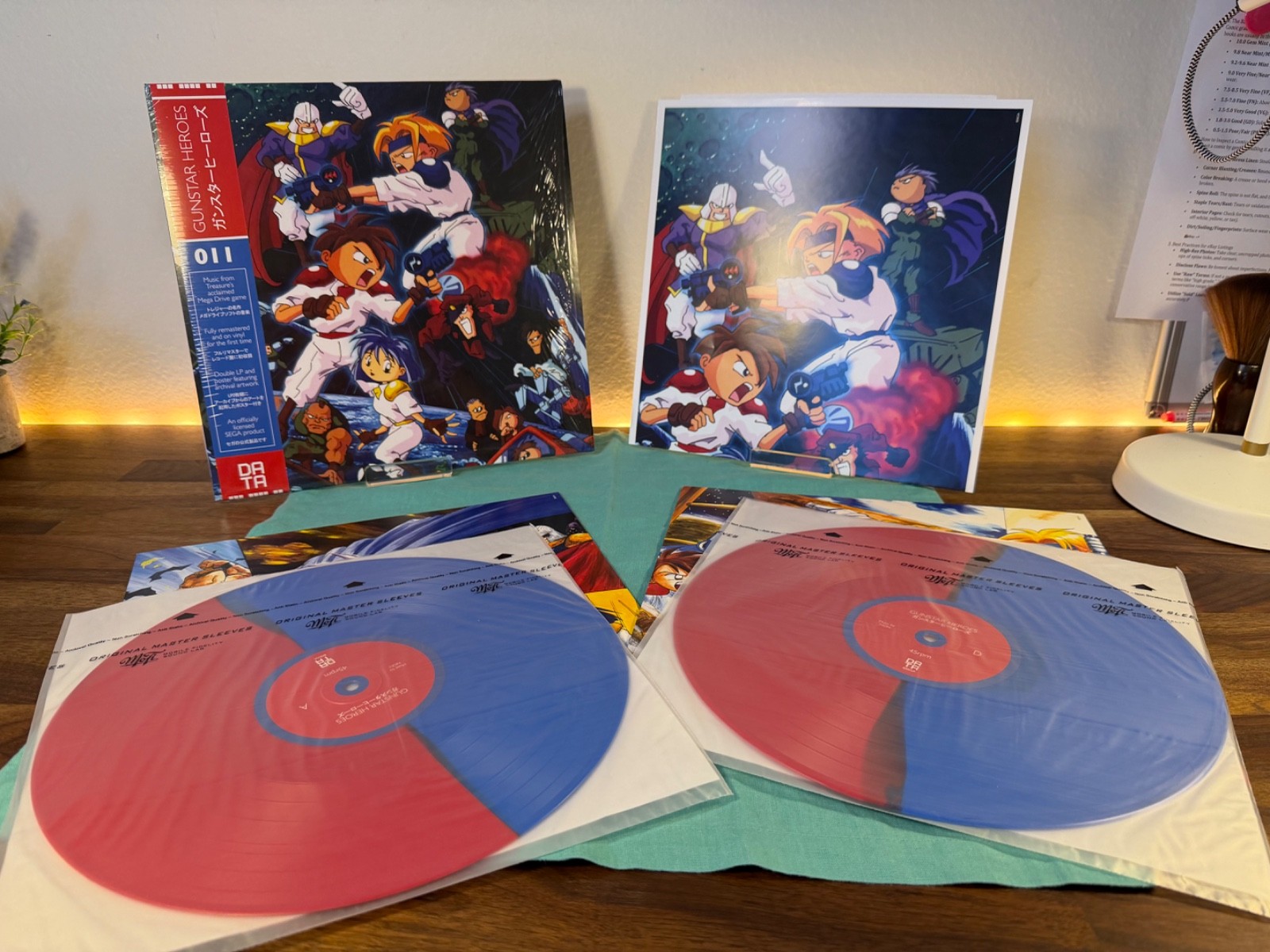 Gunstar Heroes OST Data Discs 011 Red Blue Split 2LP 45RPM In Shrink NM Sega