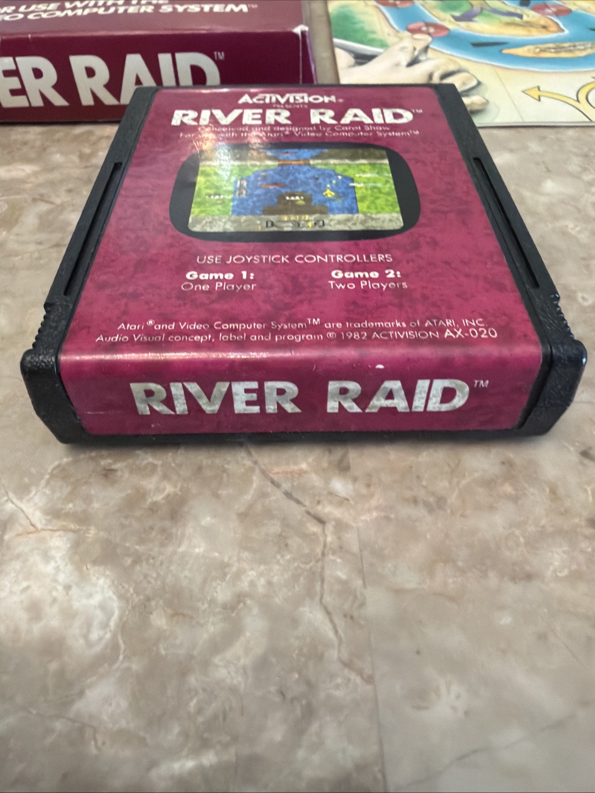 Vintage Atari 2600 RIVER RAID With Box Manual Game Tested