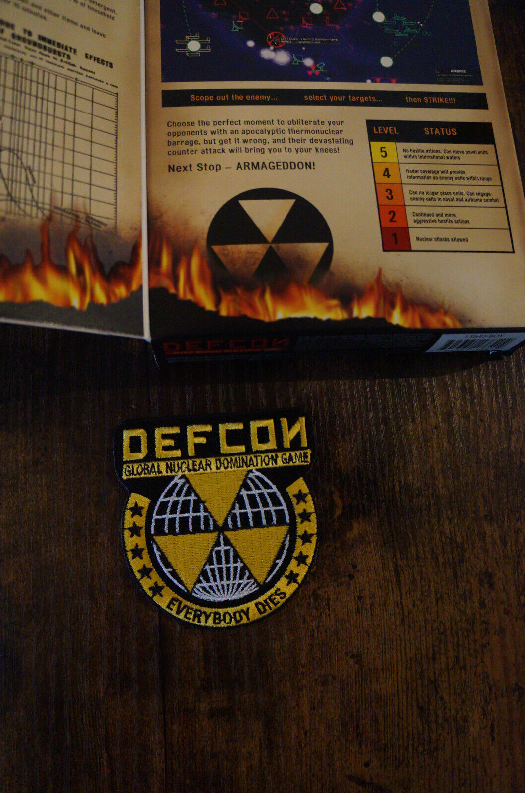 Unopened! Classic PC Game DEFCON with embroidered patch bundle. Rare Item