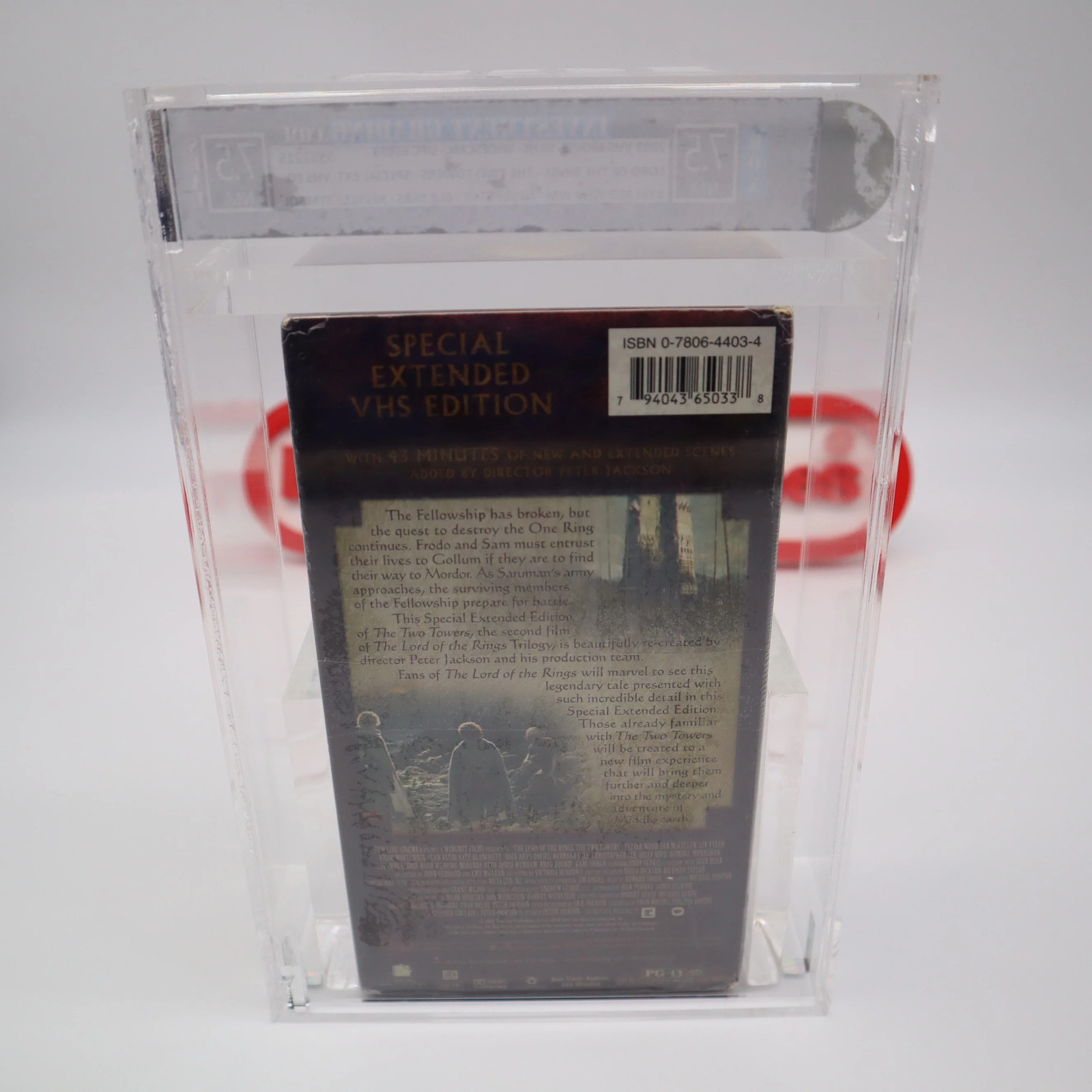 VHS LORD OF THE RINGS THE TWO TOWERS -EXTENDED! IGS GRADED 7.5 BOX & 7.5 Sealed!