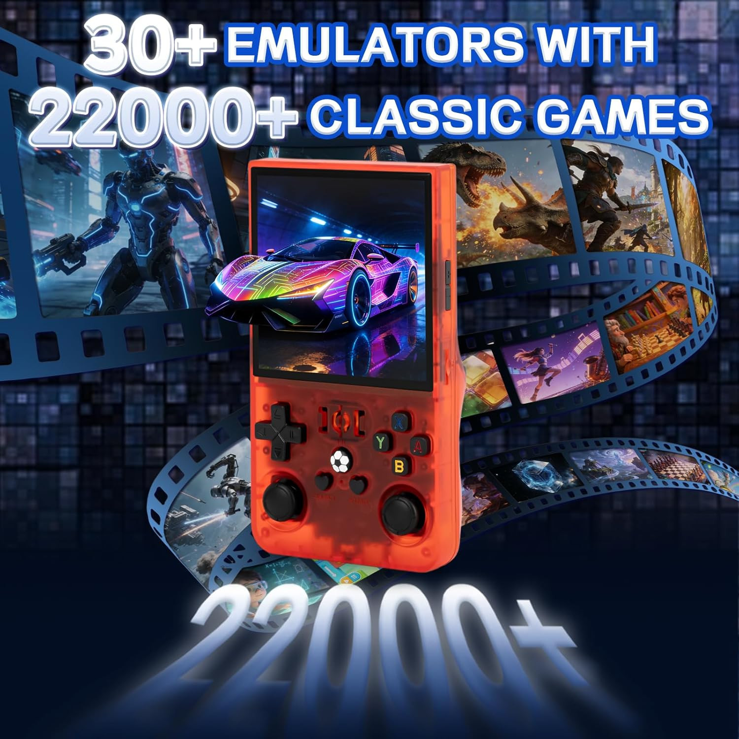 R36MAX Handheld Game Console – 4.0-Inch Screen, Support 22000+Classic Games,128G