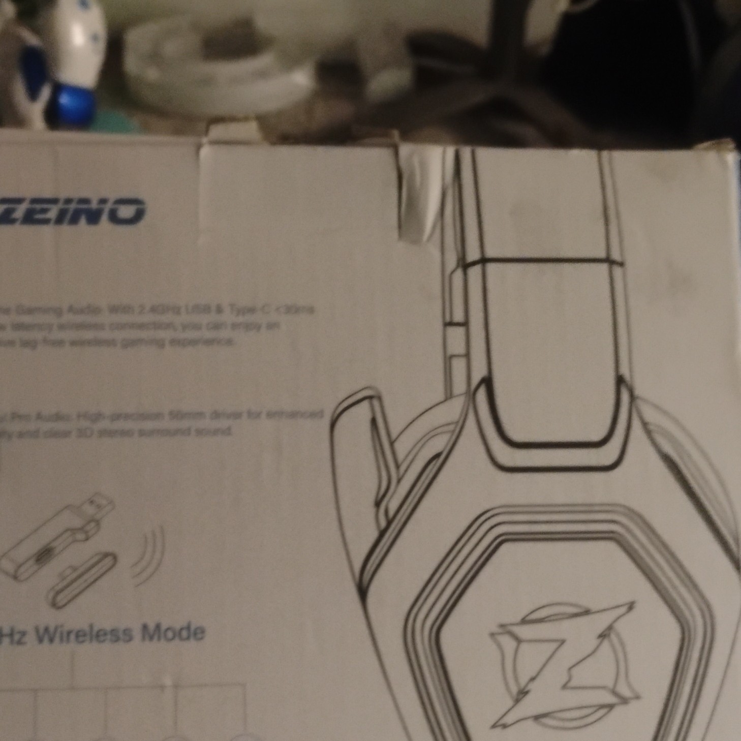Ozeino OW810 Dual Wireless 2.4GHz/Bluetooth Over-Ear Boom Mic Headset W/B