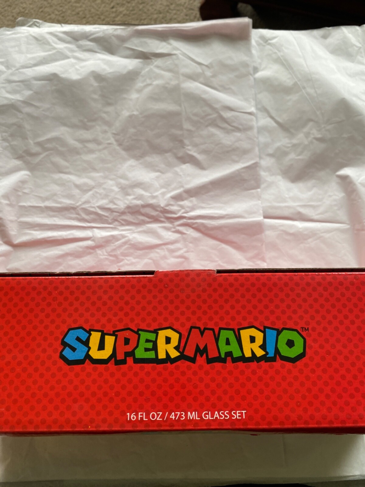 Nintendo Super Mario 16 Oz 4 glass Set NIB 2020