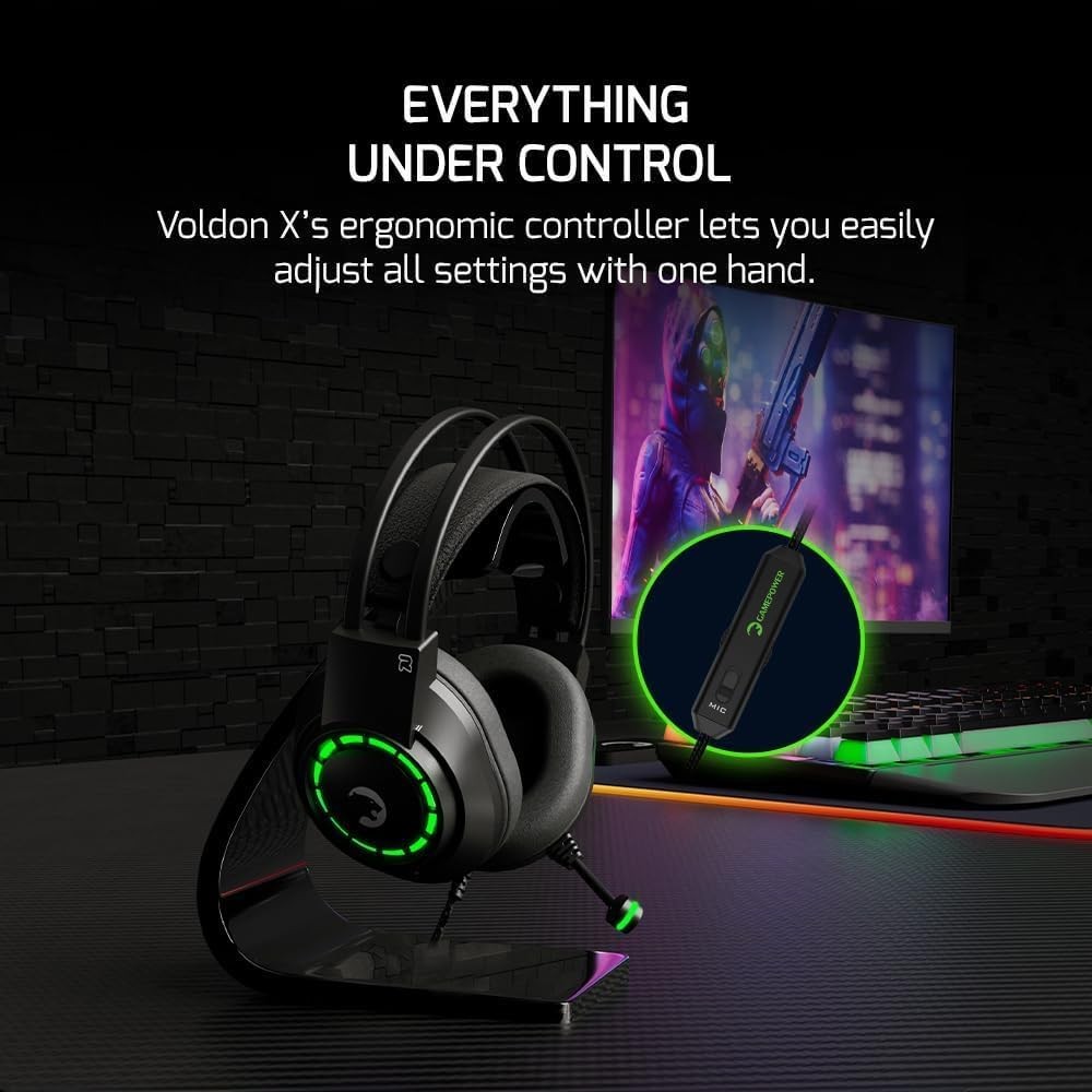 Voldon X 3.5mm Jack Gaming Headset – Wired Headphones with 50MM Drivers, Comf…