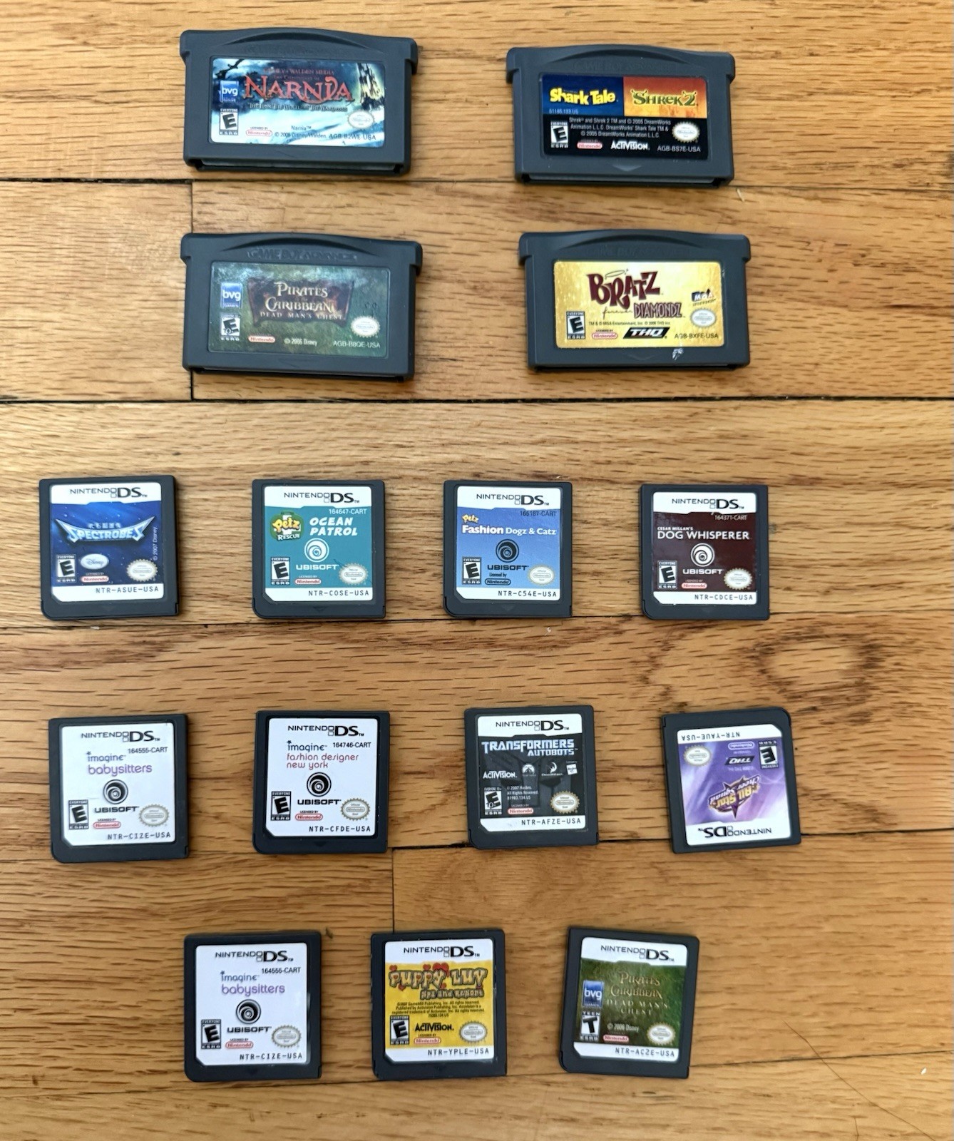 Nintendo DS & GBA Games Bundle Lot Of 15 Transformers Spectrobes Bratz Pirates