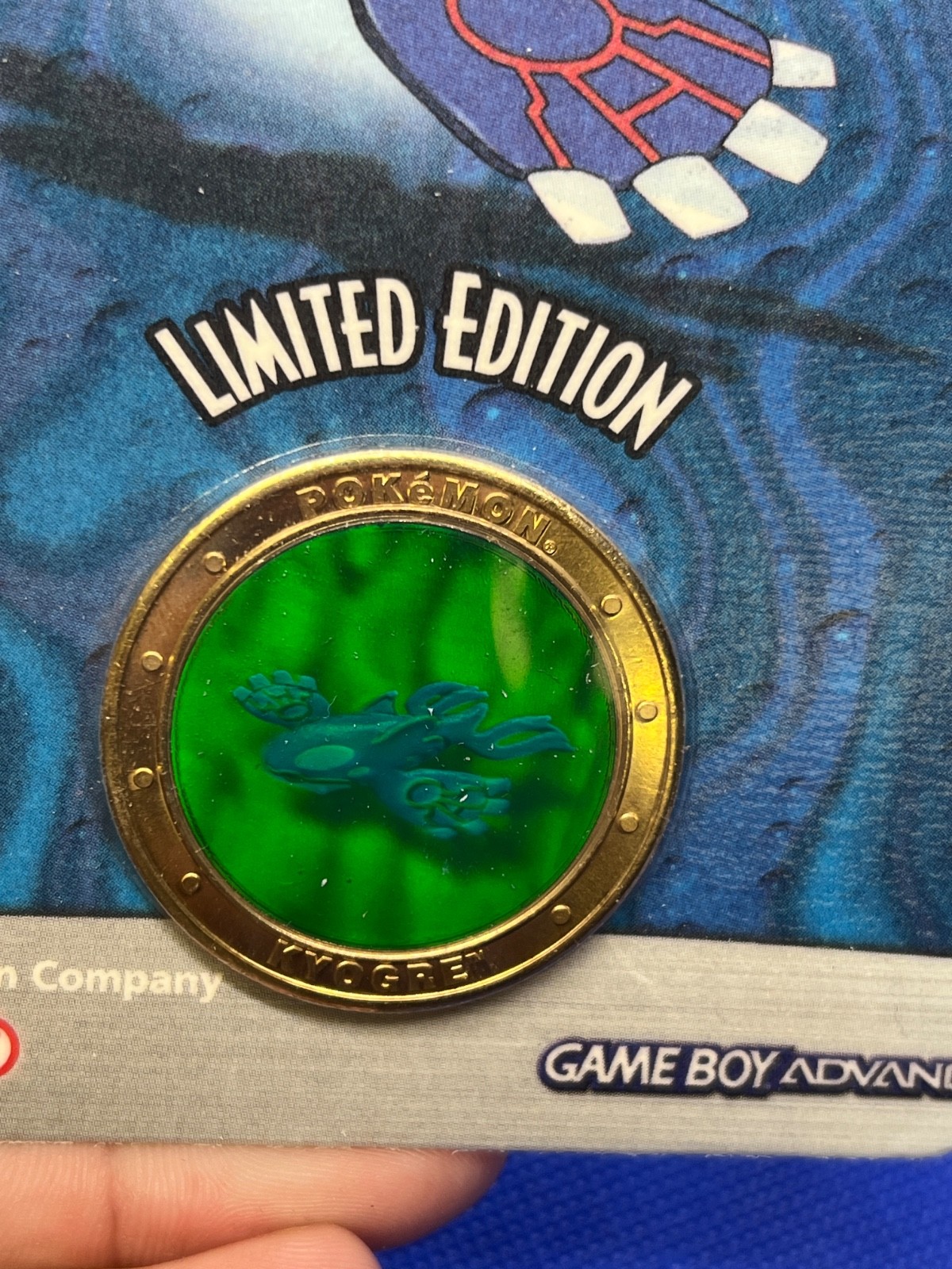 NEW SEALED 2003 Pokemon Sapphire Kyogre Limited Edition Preorder Metal Coin