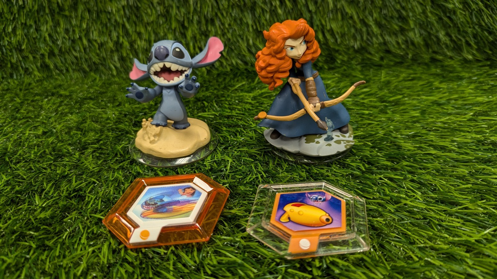 Disney Infinity Mixed Lot Merida & Stitch With 2 Power Discs