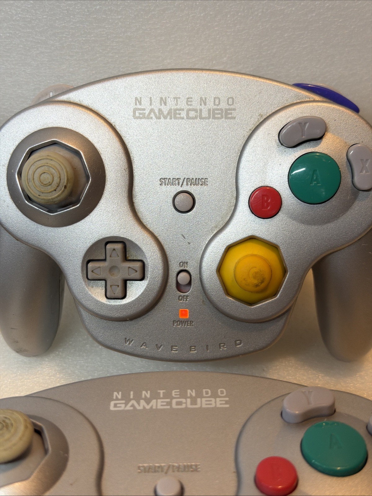 Lot Of 4 Nintendo GameCube Platinum Wavebird Controllers with Receivers UNTESTED