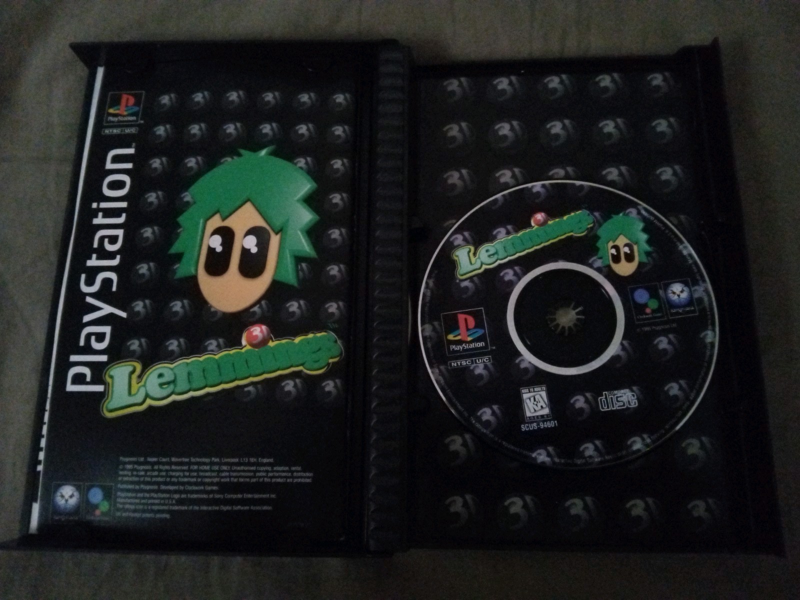 Lemmings 3D for Sony PlayStation 1 PS1 1995 Complete Long Box w/ Manual