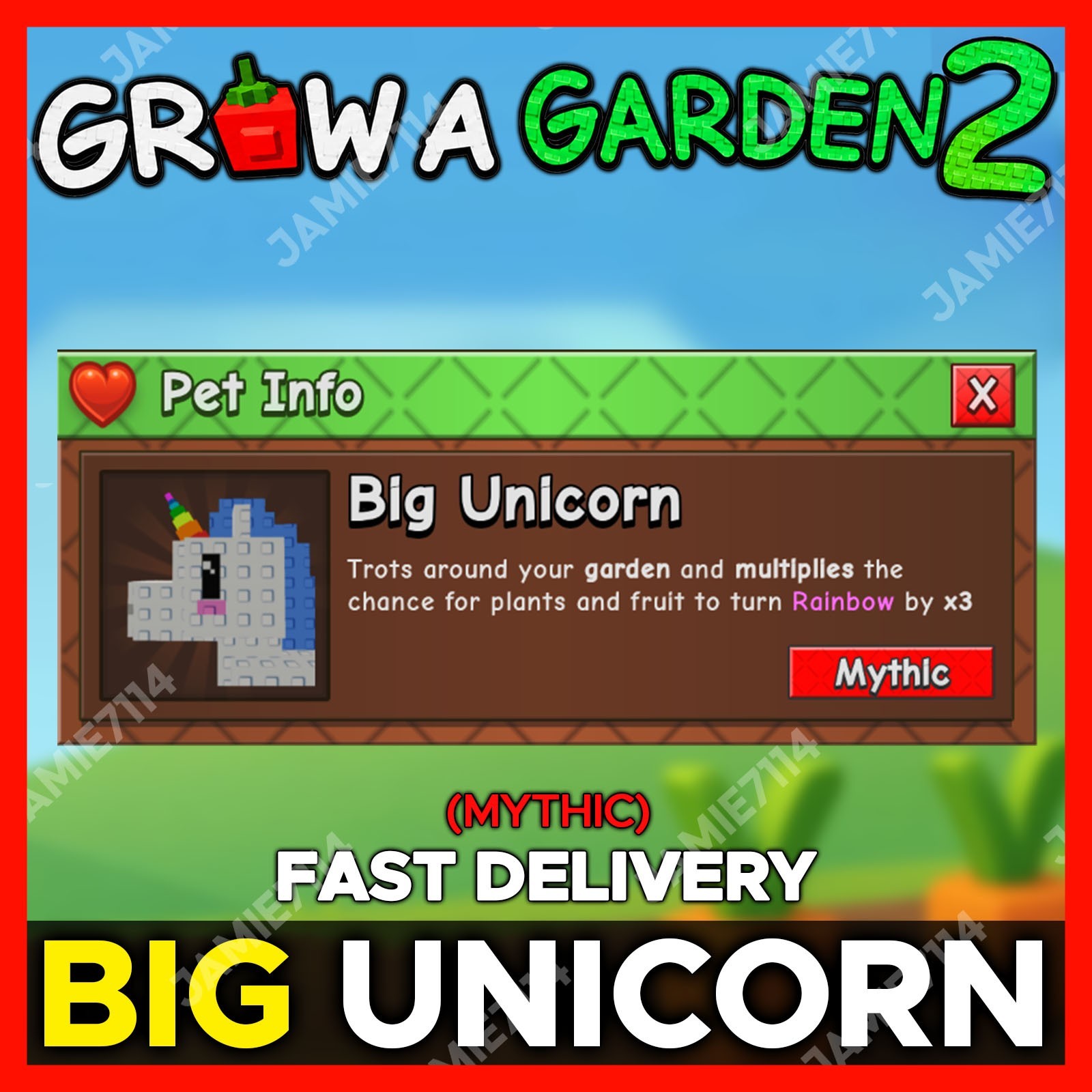 🪴Grow a Garden 2 | Big Unicorn | GAG2 Fast & Easy