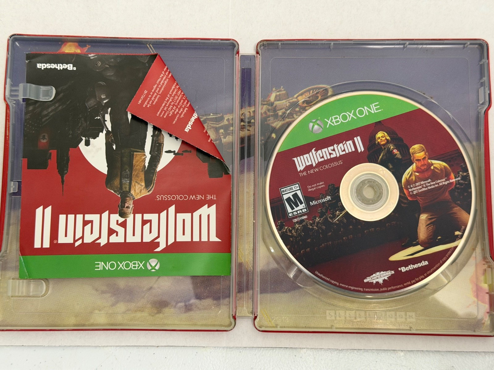 WOLFENSTEIN II (2) THE NEW COLOSSUS STEEL BOOK + GAME COMPLETE