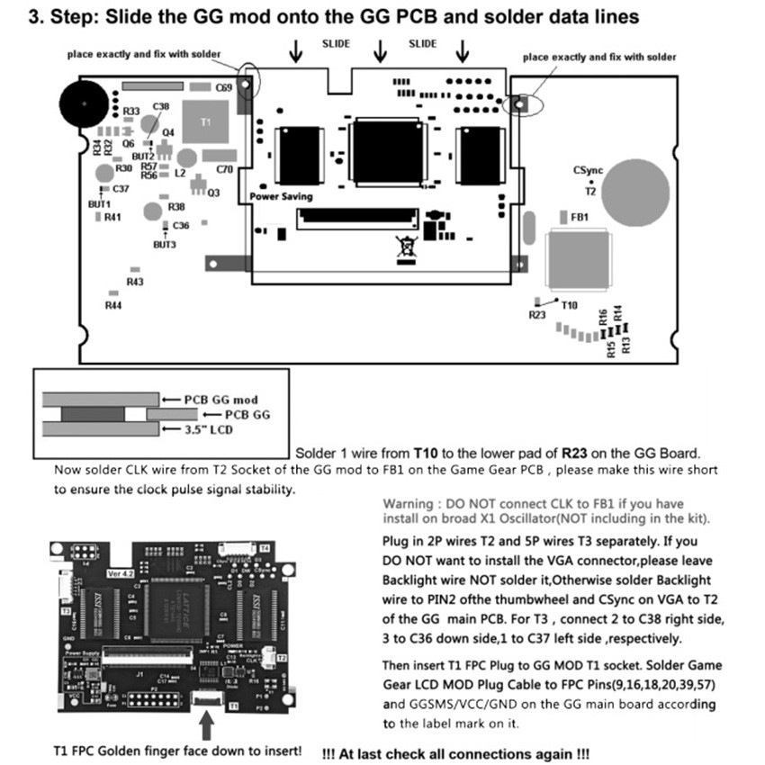 For Sega Game Gear GG V4.0 LCD Highlight Screen Kit Low Power Repair Part – USA