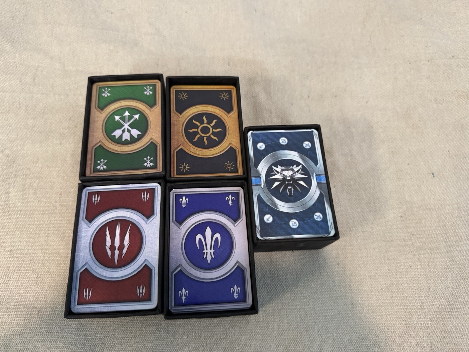 Gwent Witcher Card Game Deluxe Boxed Set Rare Complete Five Decks Used NM