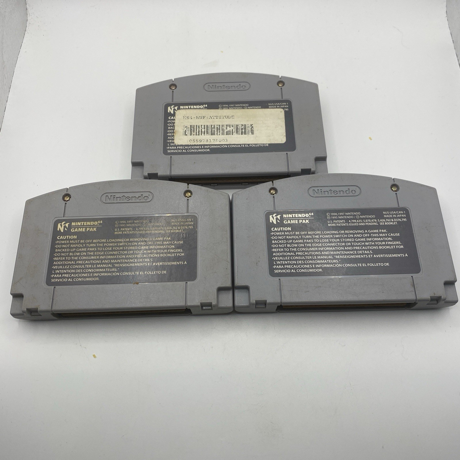 WWF Attitude, WWF Warzone, WCW/NWO Revenge, N64 3-Game Lot!! Tested Works