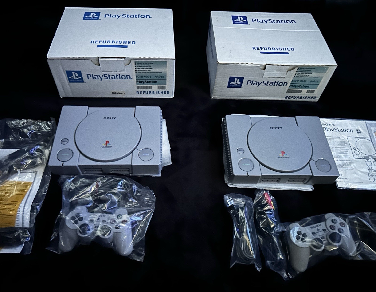 (TWO) SONY PLAYSTATION 1 CONSOLE SETS FULLY SERVICED BY SONY (ULTRA RARE)