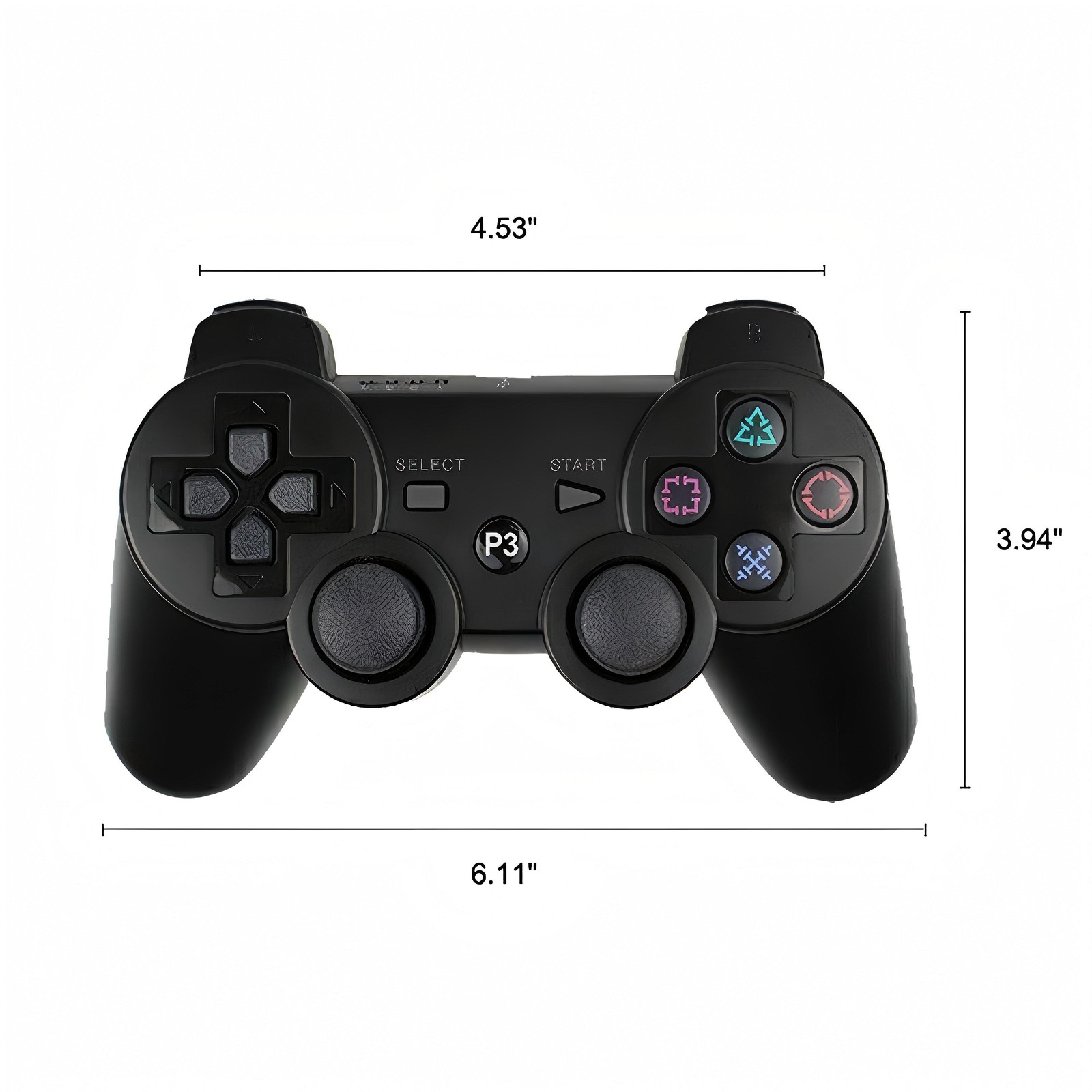 2x Black Wireless Bluetooth Video Game Controller Pad For Sony PS3 Playstation 3