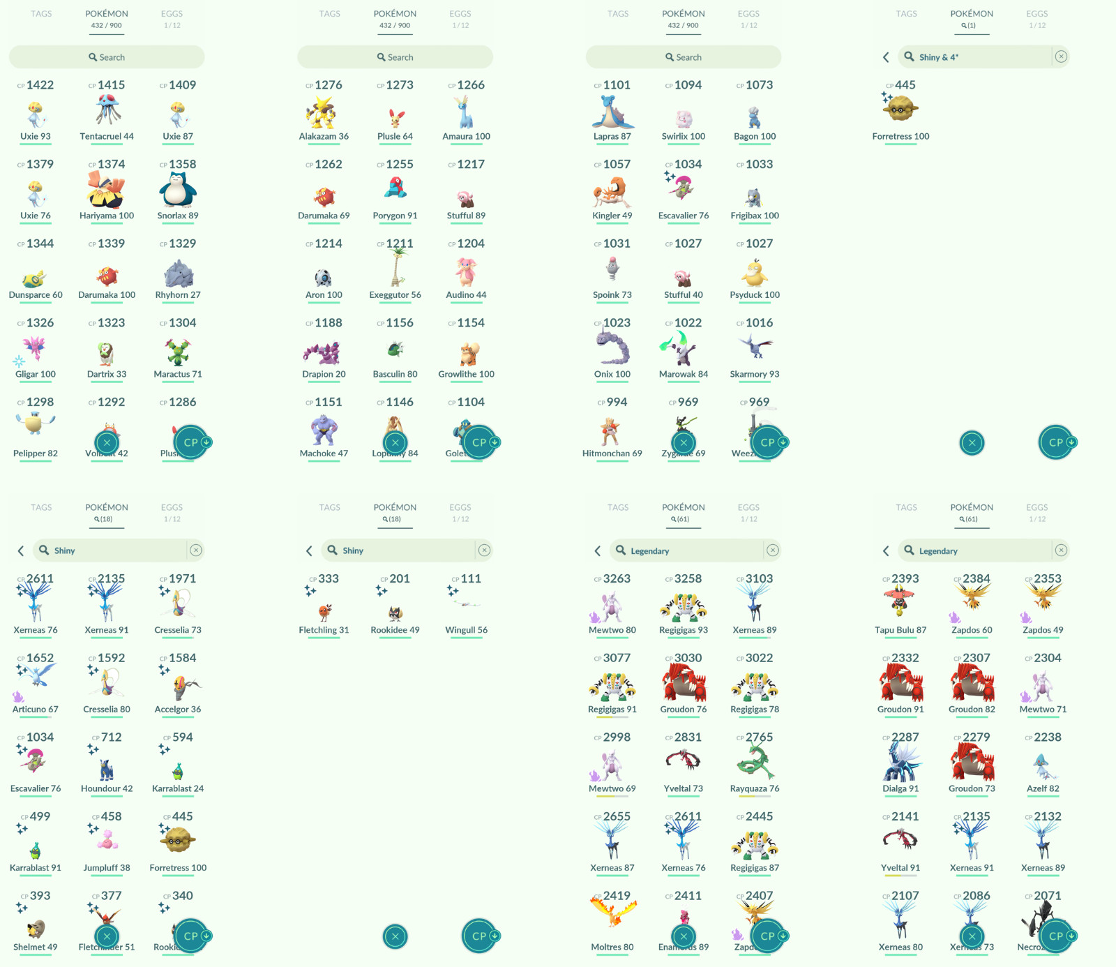 Pokémon Acc Go – Lvl35 – 34 Shiny – 38 Legendary