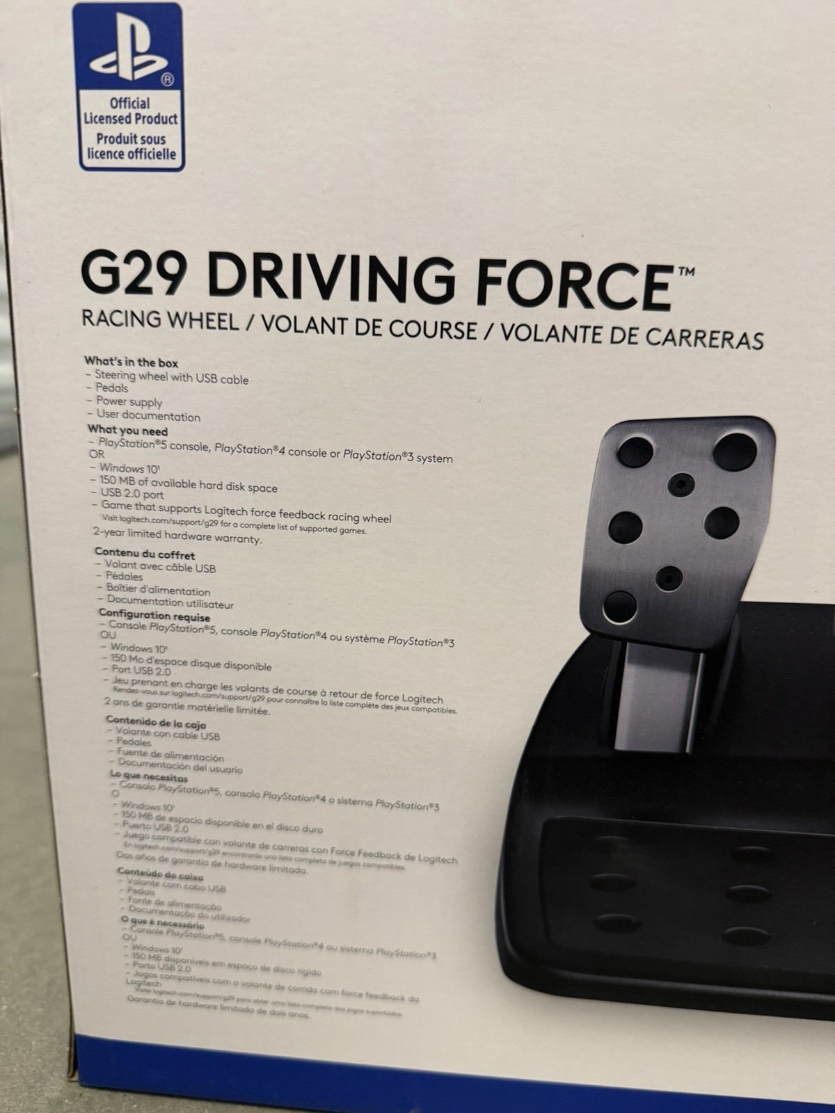 New Logitech G29 Driving Force Black 941-000110 Racing Wheel for PlayStation/PC