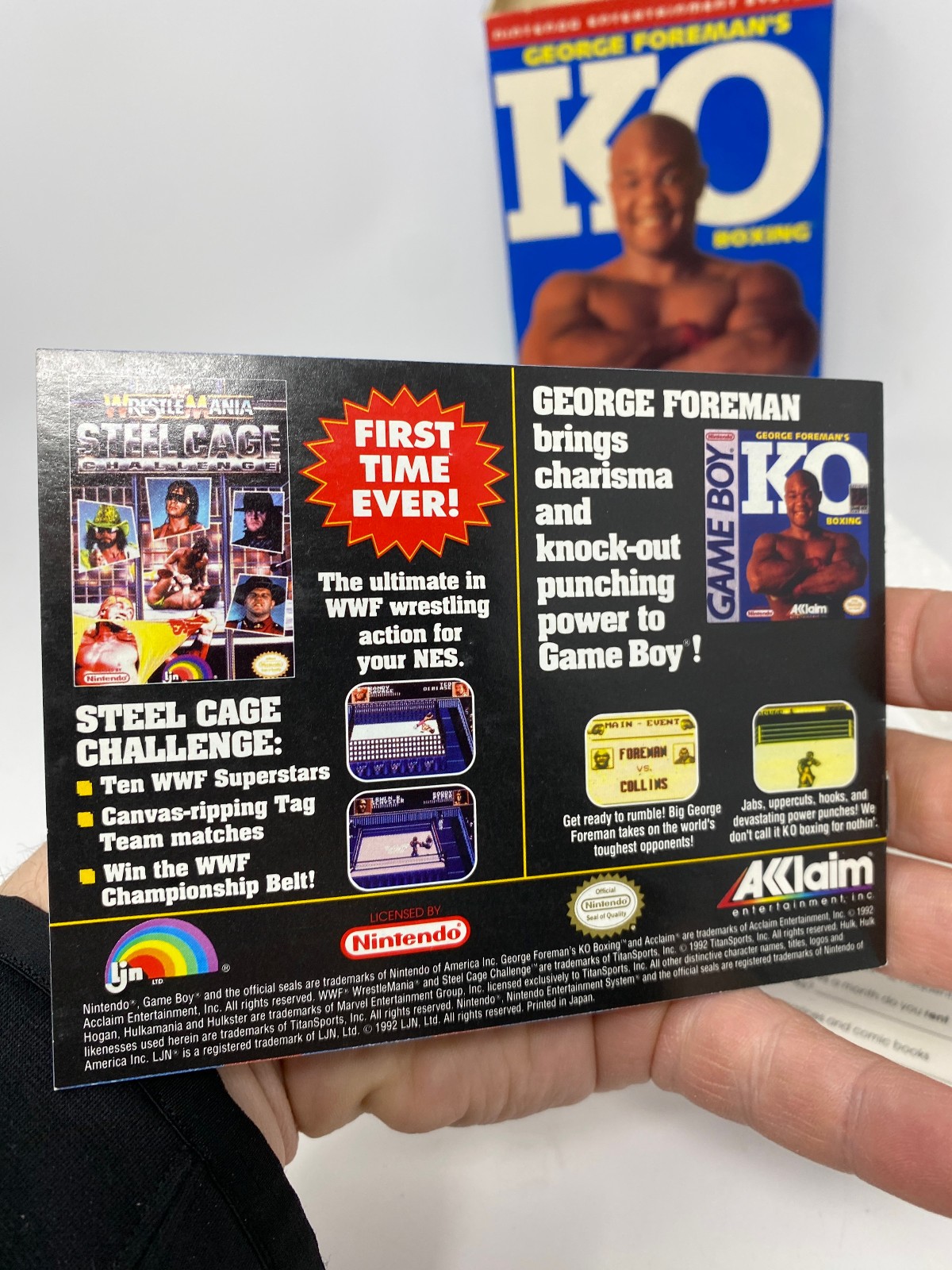 NES George Foreman’s KO Boxing Nintendo CIB Poster Box Manual Complete Game Vtg