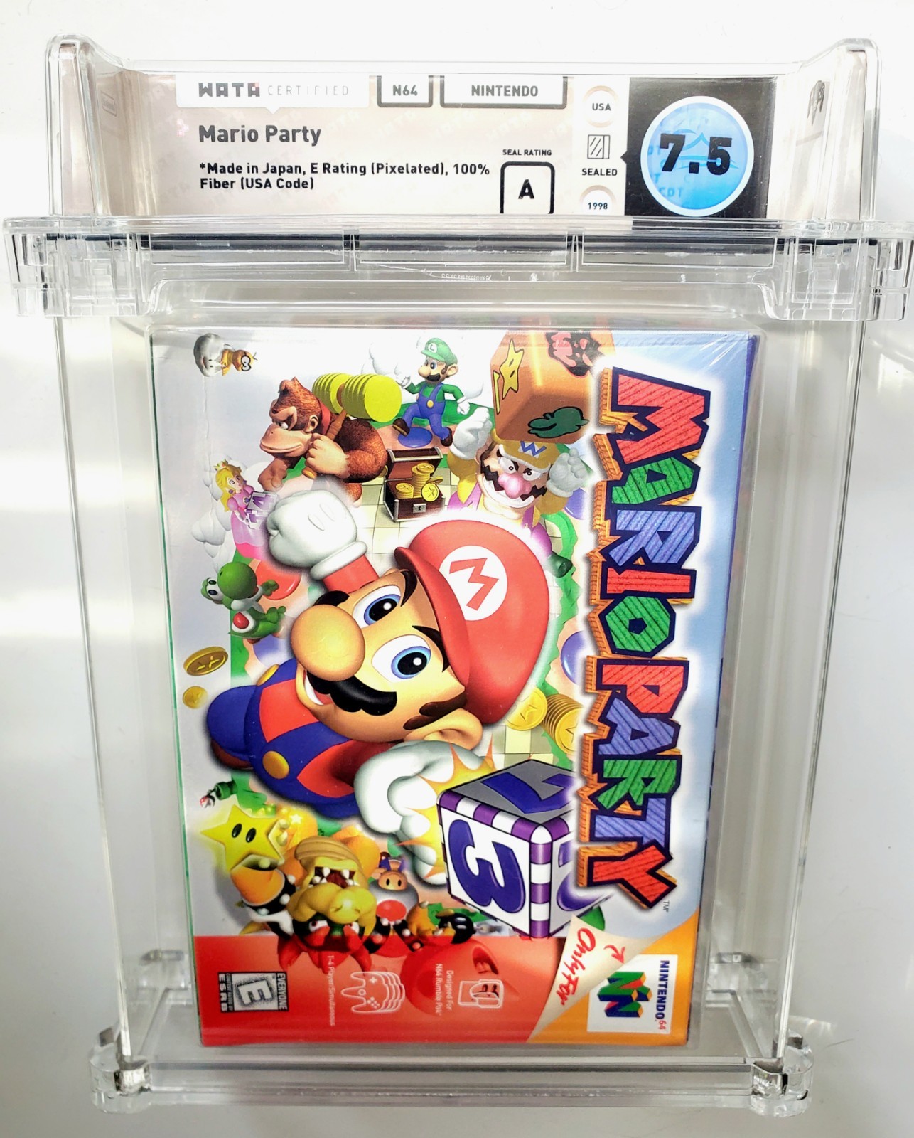 New MARIO PARTY 1 Nintendo 64 N64 1998 Graded WATA PSA 7.5 A – POP 16 RARE GRAIL