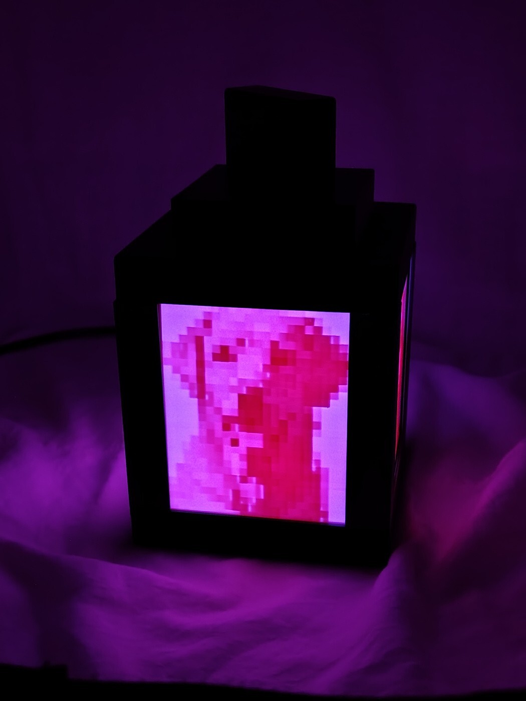 3D Pixel Custom Lantern Photo Multi-Color Minecrafts Game Night Light Lamp