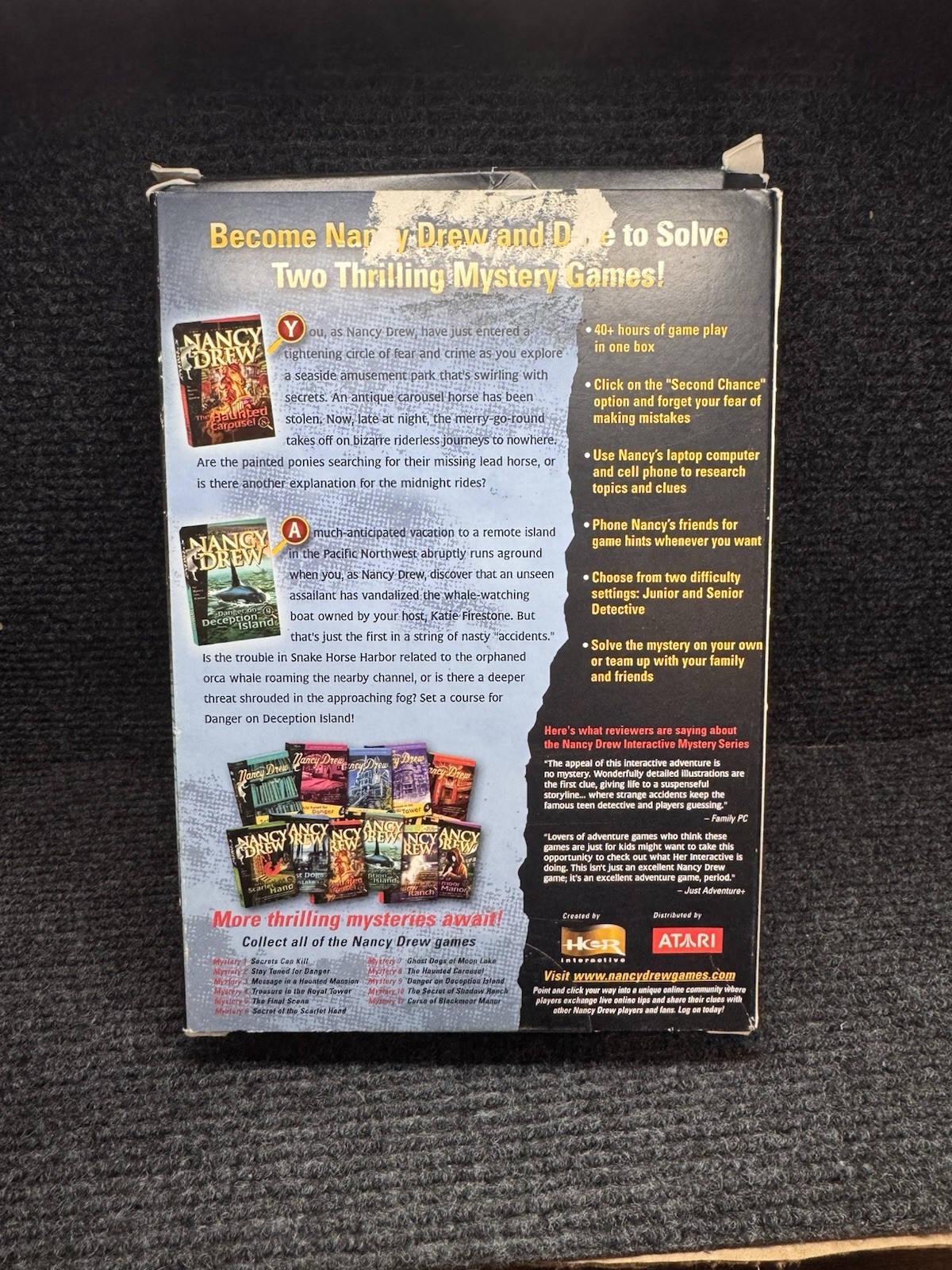Nancy Drew Double Dare The Haunted Carousel & Danger on Deception Island PC #8&9