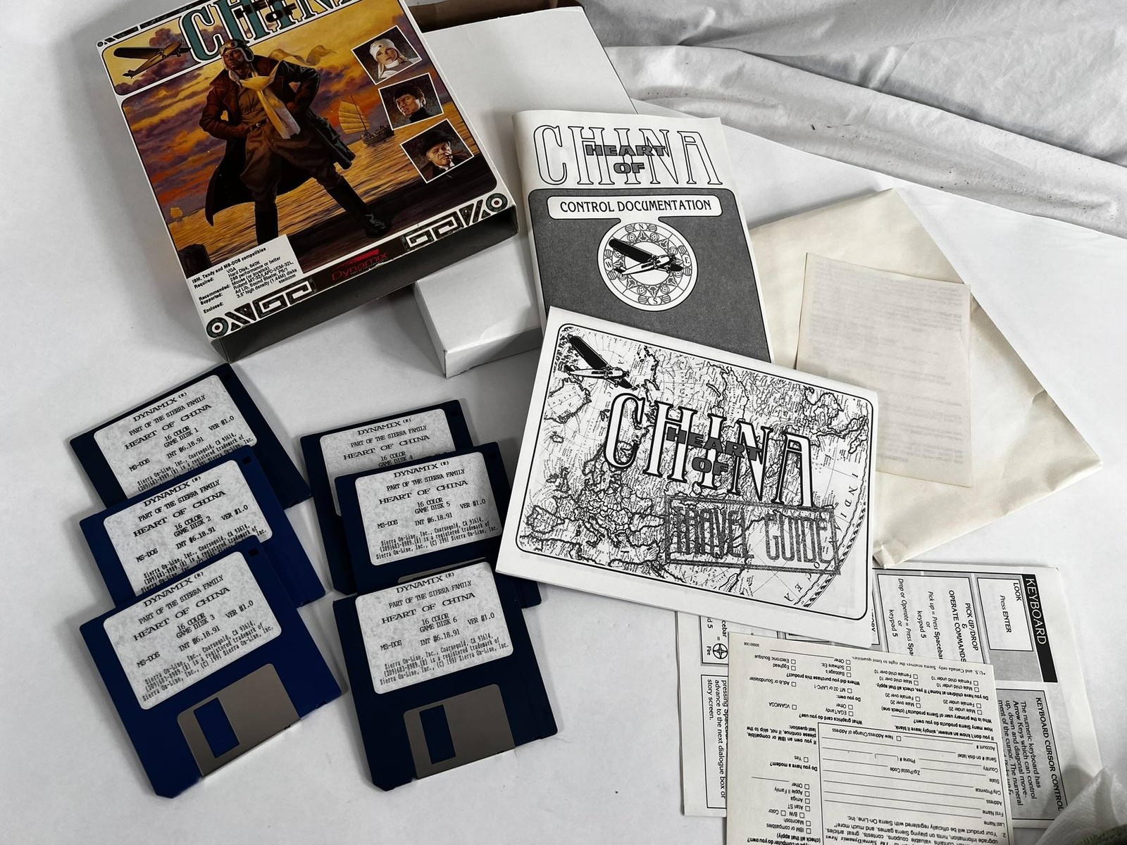 Vintage Heart Of China PC MS-DOS 3.5″ Floppy Big Box Adventure Game Dynamix