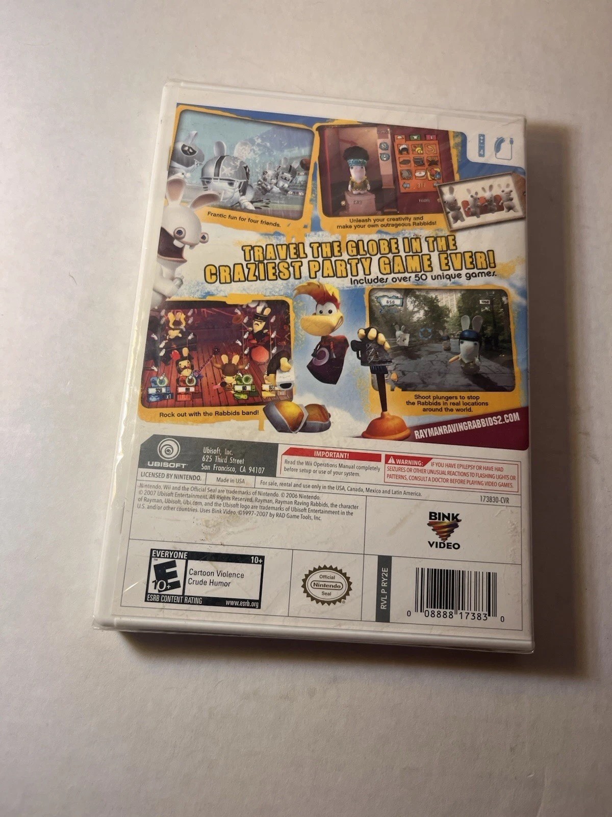 Nintendo Wii Rayman Raving Rabbids 2 Factory Sealed