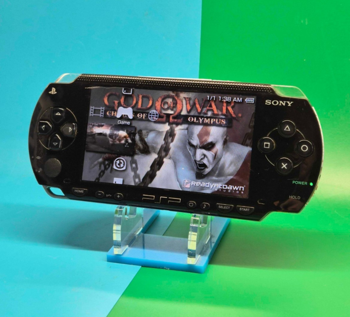 Sony PSP-1001 Handheld Console – New Battery, 2GB M2 Card, God of War Demo Disc