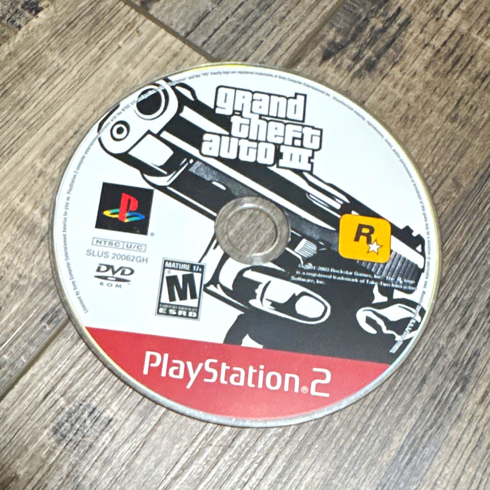 Grand Theft Auto III PS2 Disc Only NTSC-U/C M 2001 Grand Theft Auto Series
