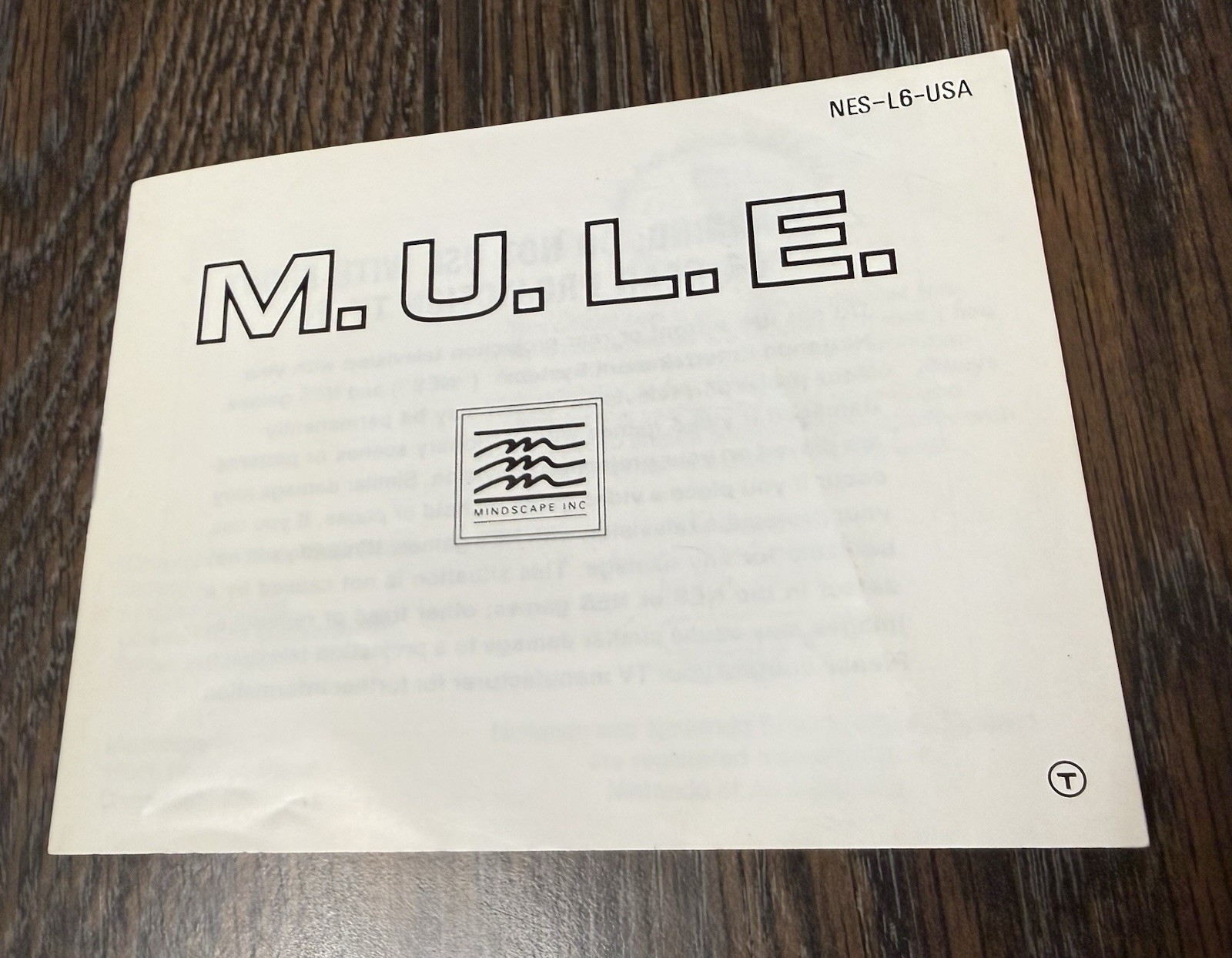 MULE M.U.L.E. MANUAL ONLY (Nintendo, NES 1990) Combine Shipping on Multiple