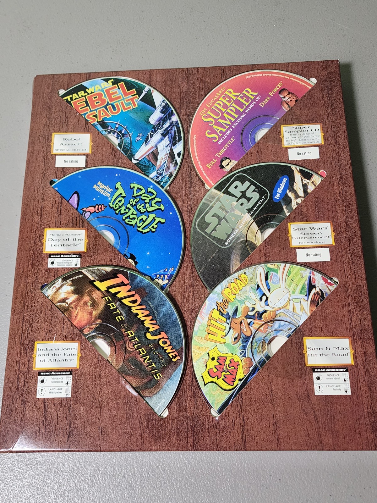 LucasArts Archives Vol 1 PC CD-ROM Games Indiana Jones Sam & Max. – CIB Big Box